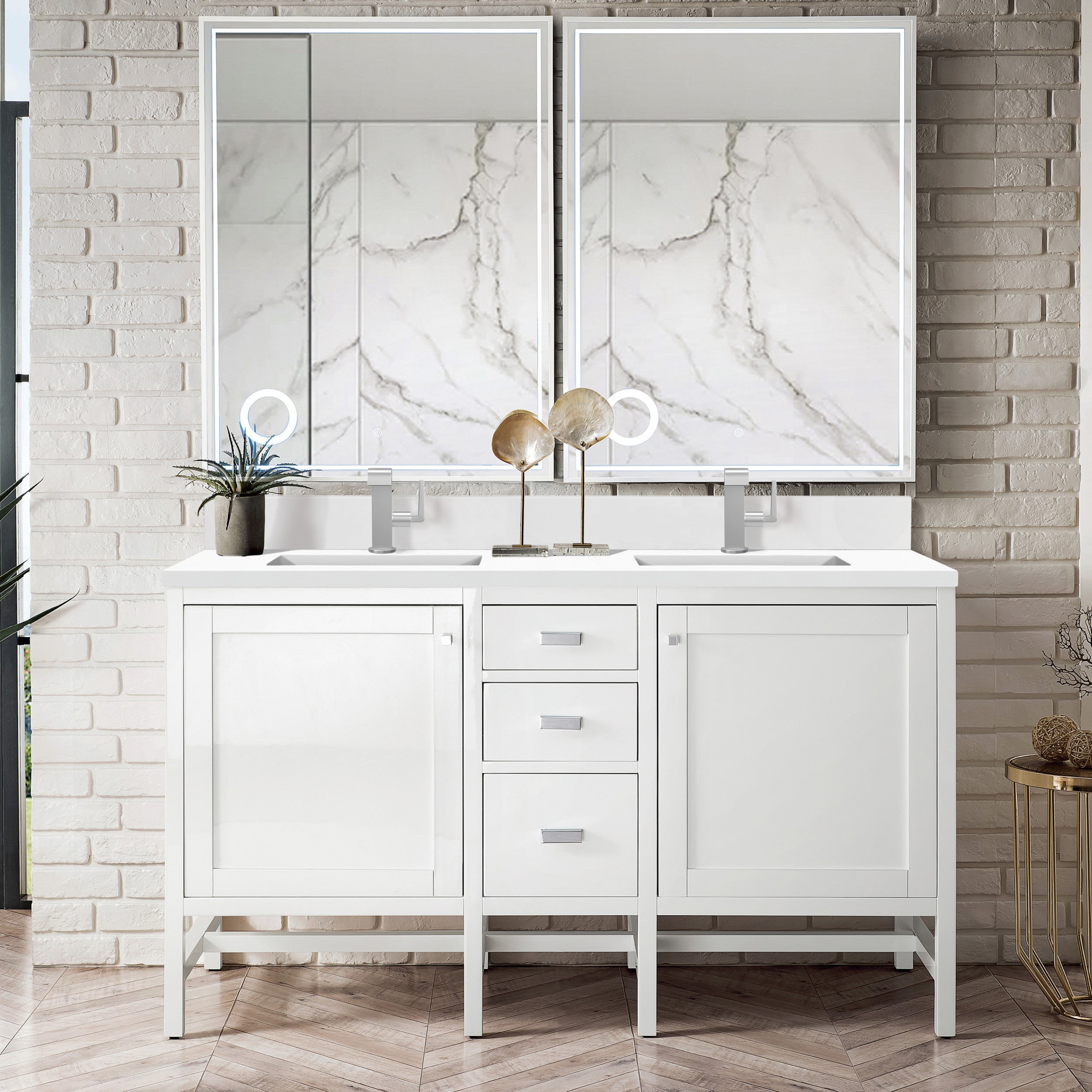 Glossy White / White Zeus - 1 Faucet Hole
