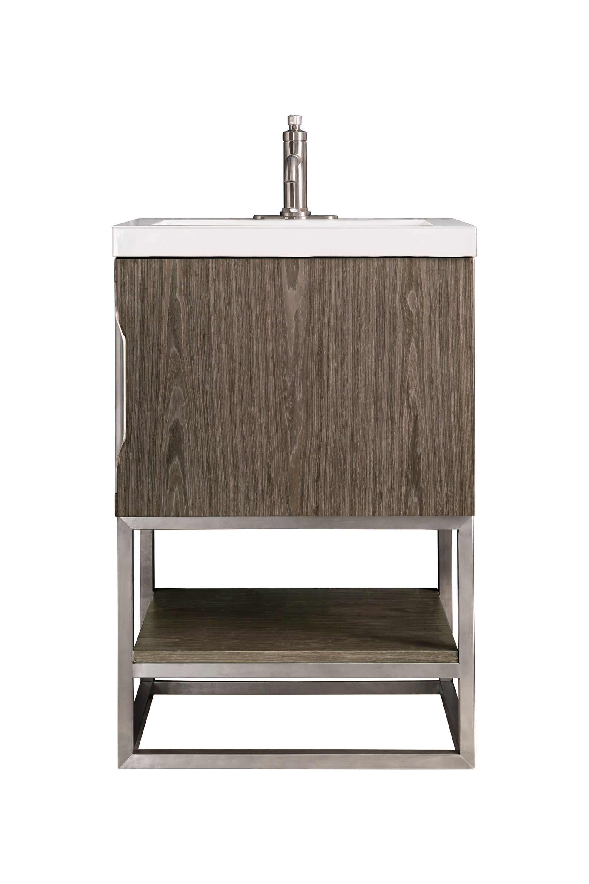 Ash Gray / Brushed Nickel / Glossy White - 1 Faucet Hole