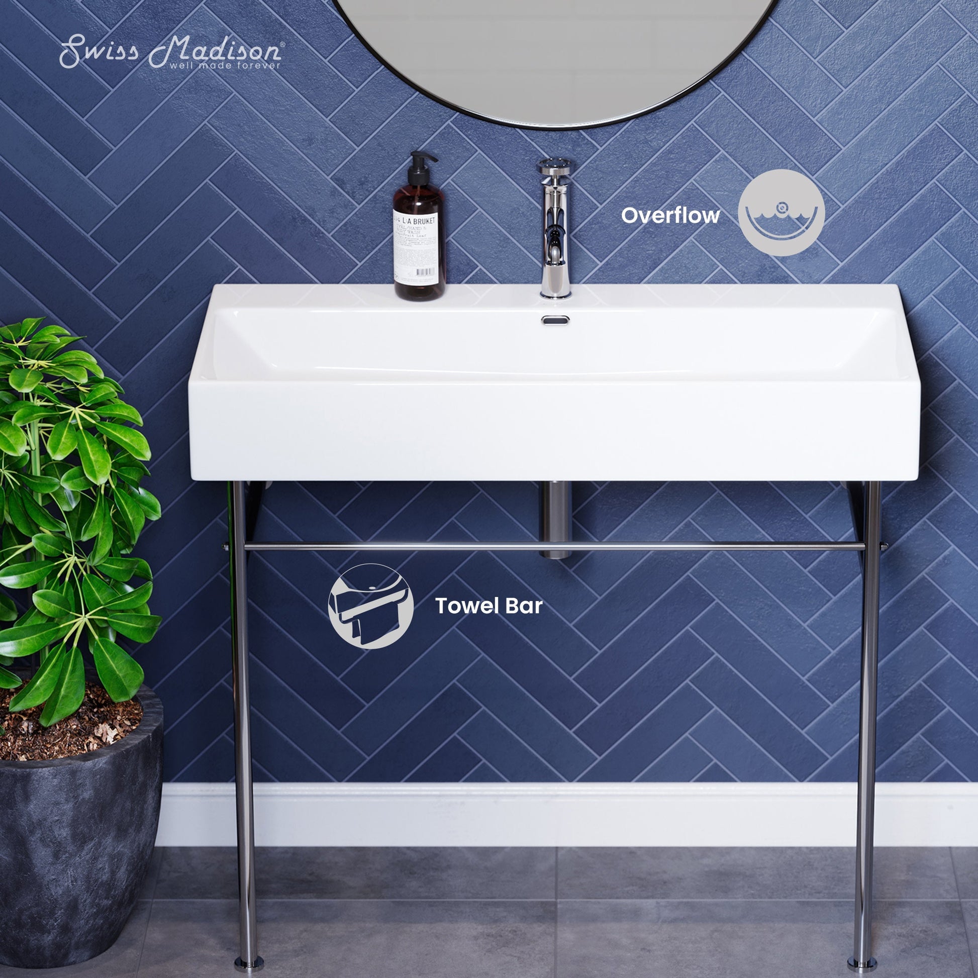 Polished Chrome / White / 1-Hole