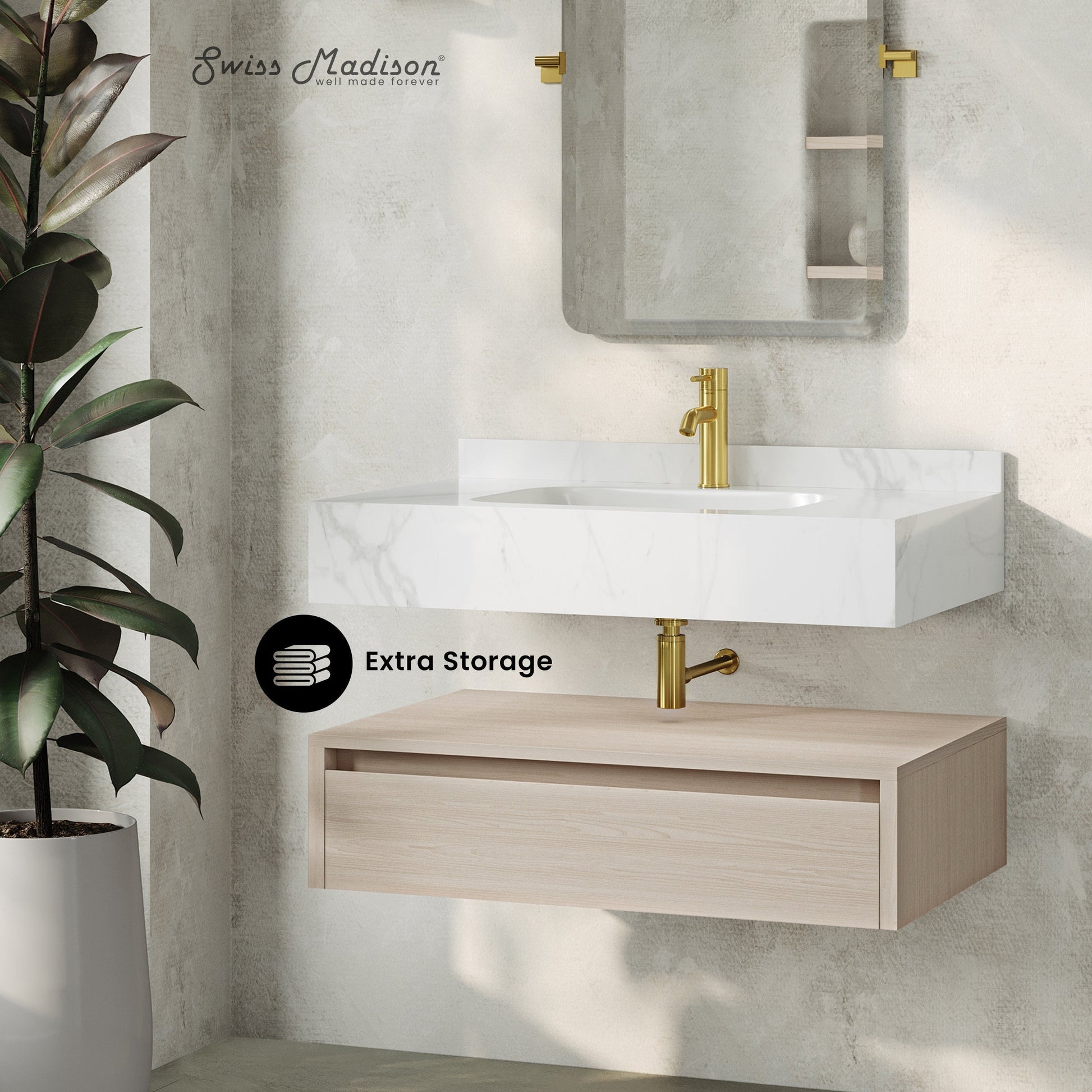 White Oak / White Marble