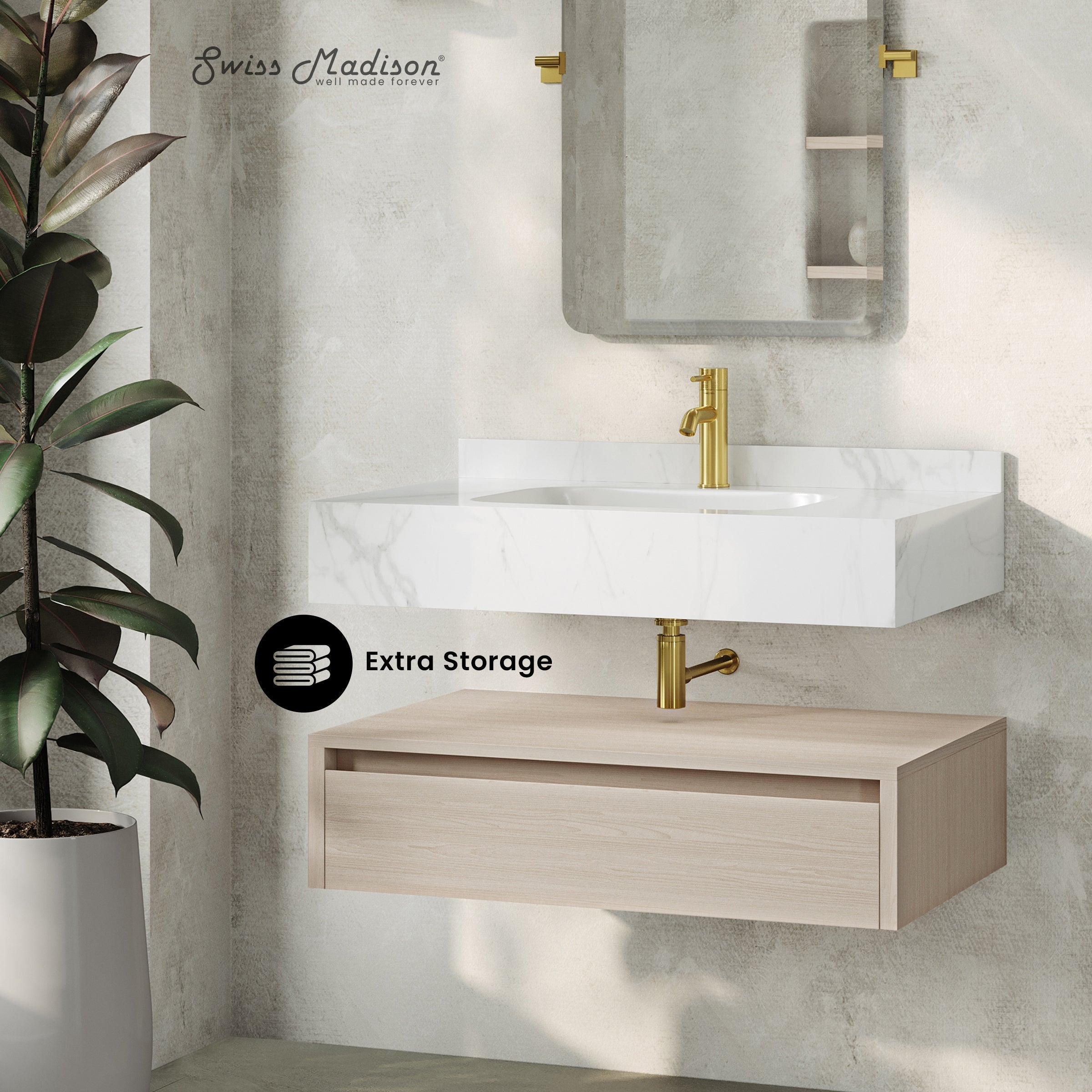 White Oak / White Marble