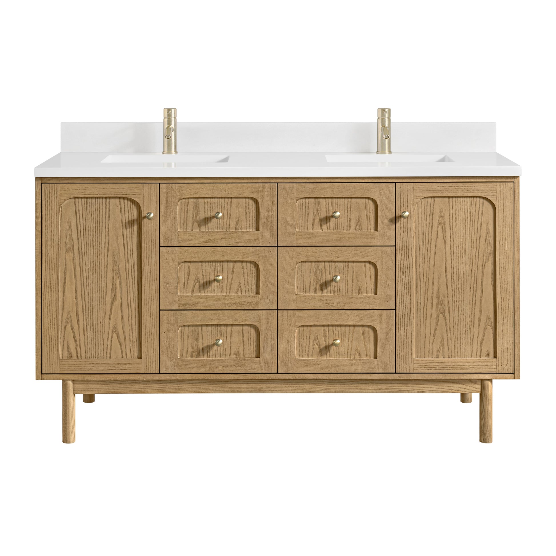 Light Natural Oak / White Zeus - 1 Faucet Hole