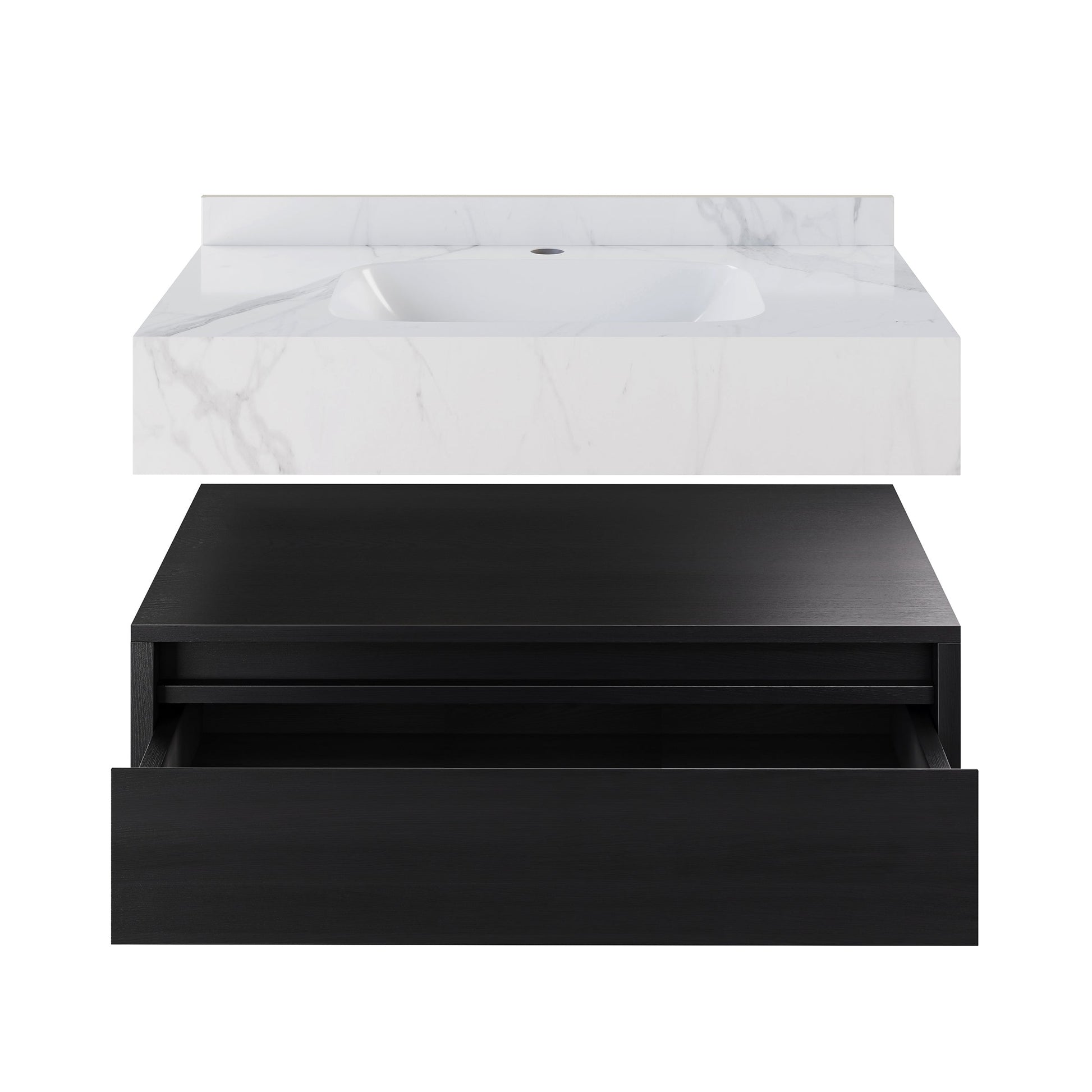 Black Oak / White Marble
