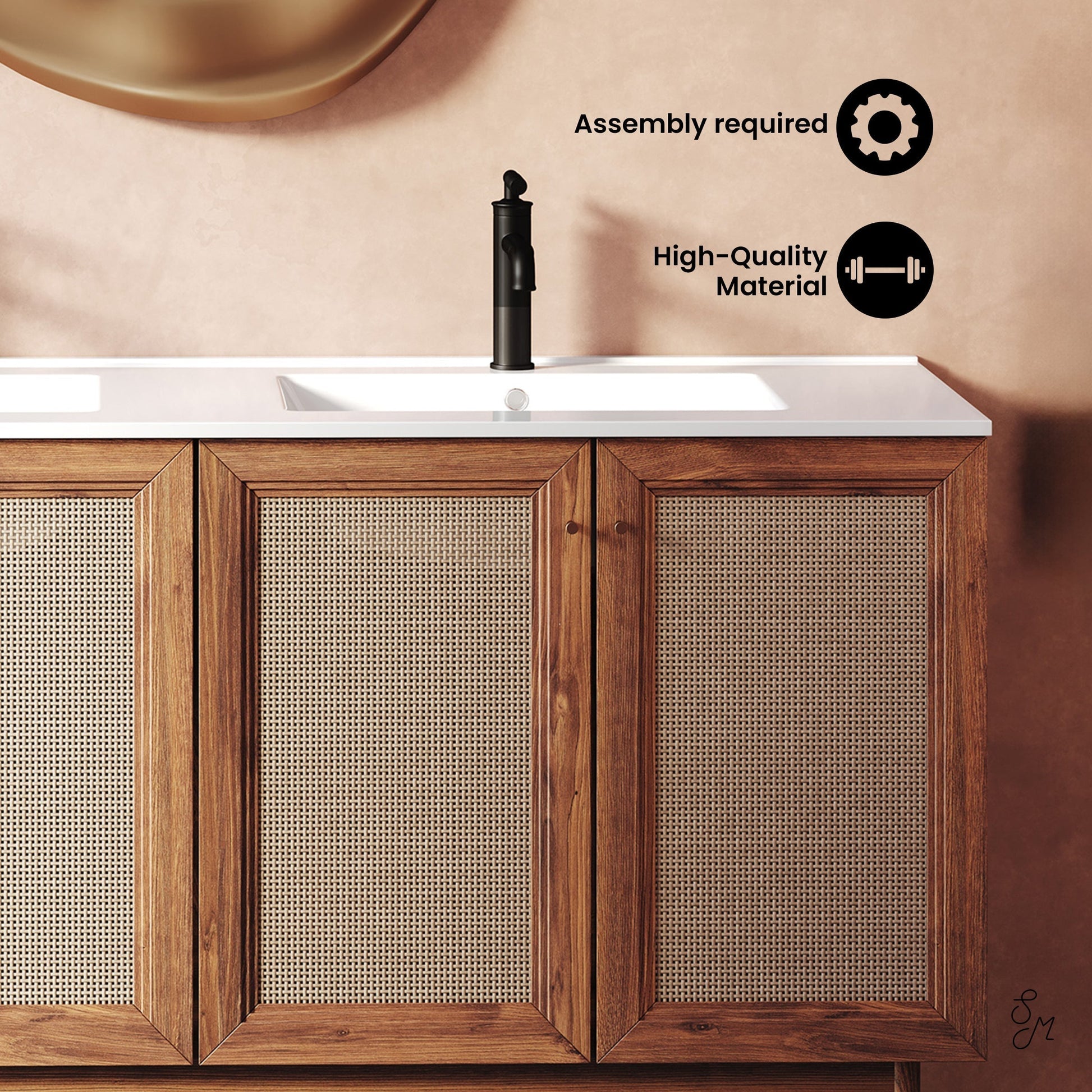 Golden Oak / White / 1-Hole