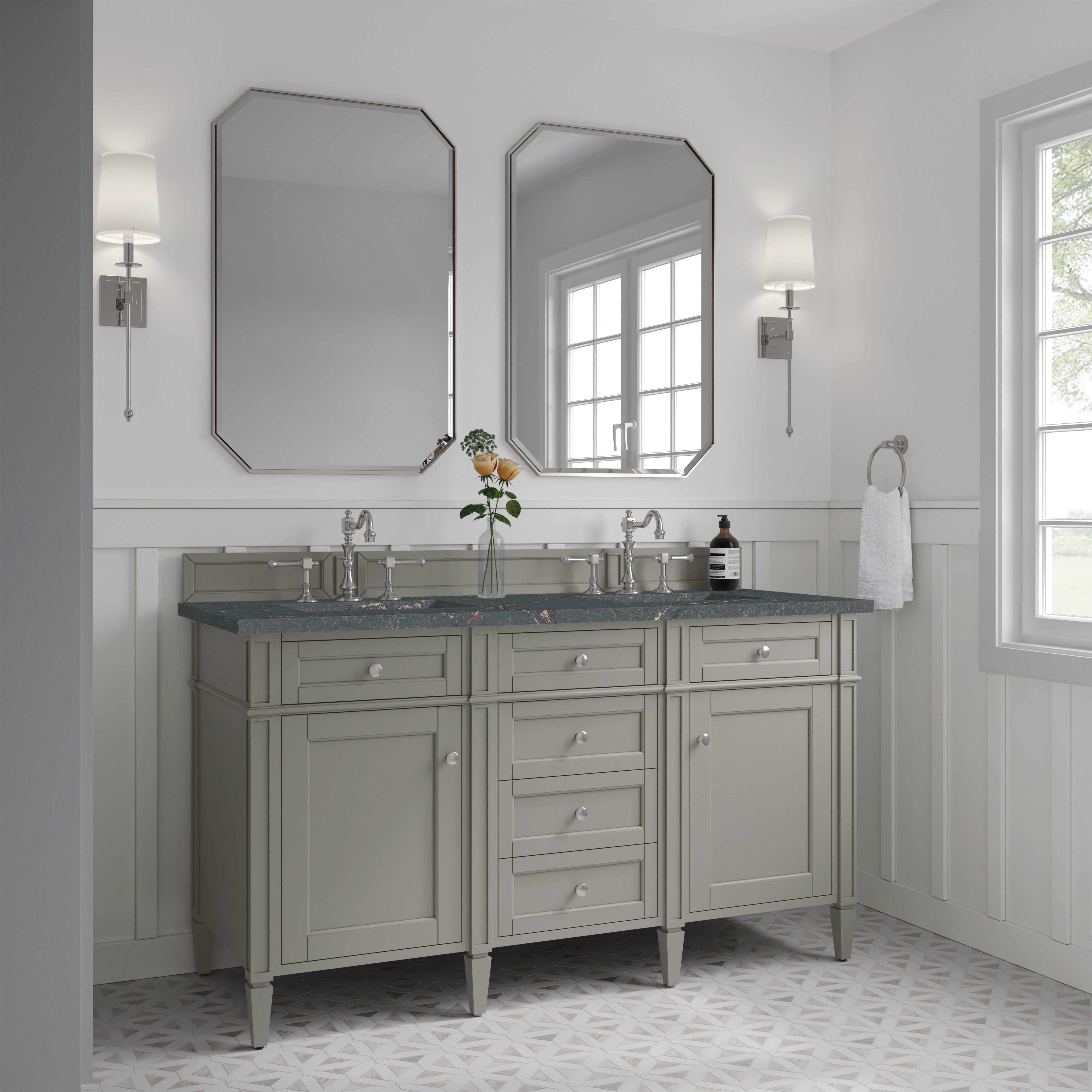 Urban Gray / Parisien Bleu - 3 Faucet Holes