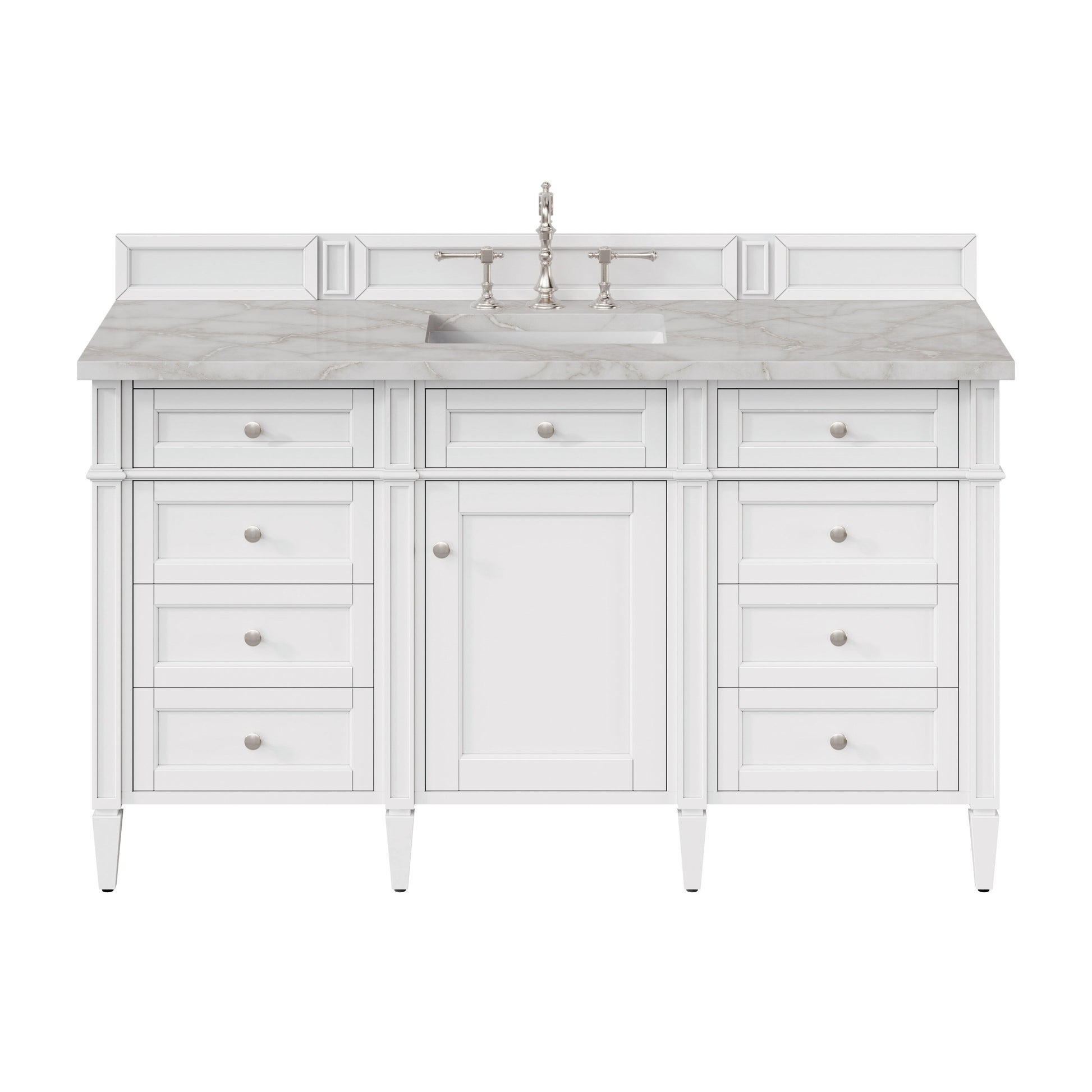 Bright White / Victorian Silver - 3 Faucet Holes