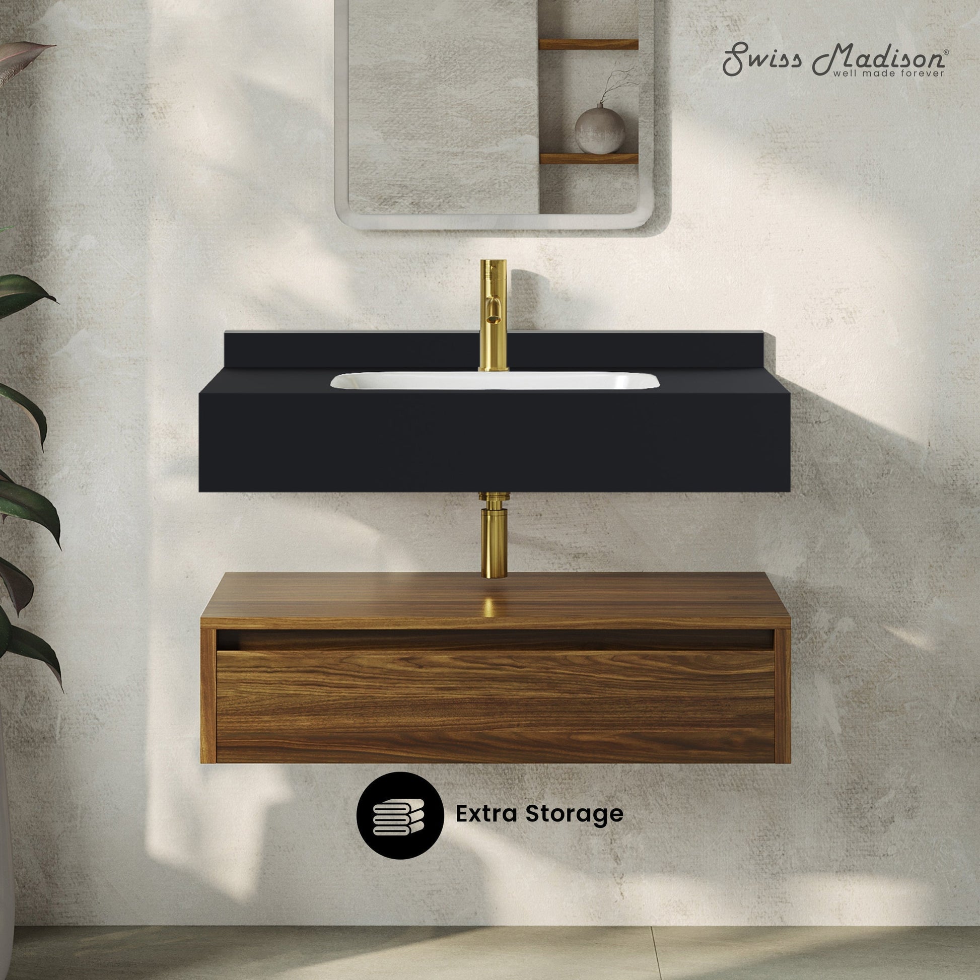 Brown Oak / Black Marquina