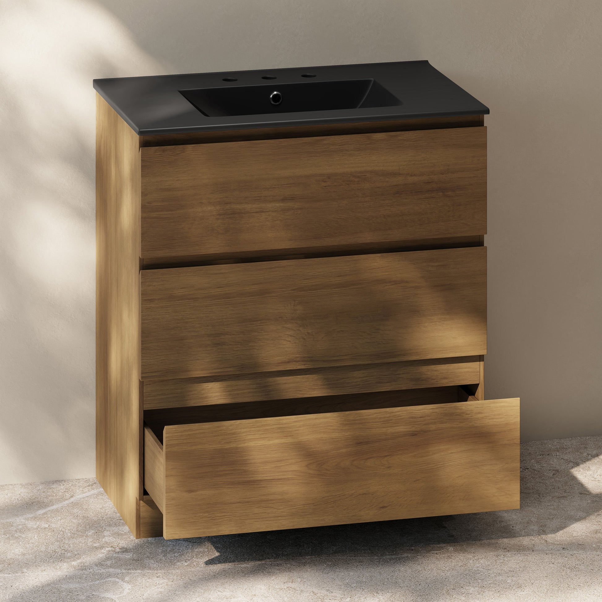 Brown Oak / Matte Black / 3-Hole