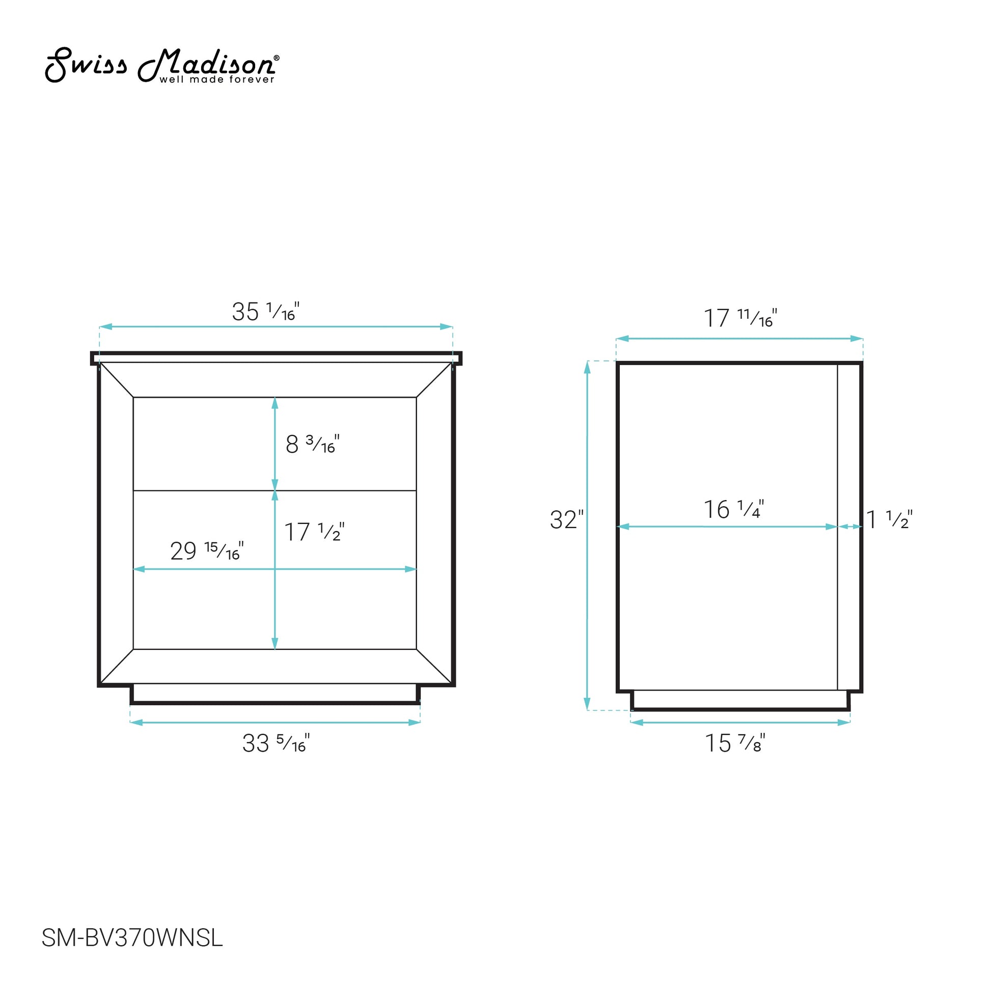 Brown Oak / White / 1-Hole