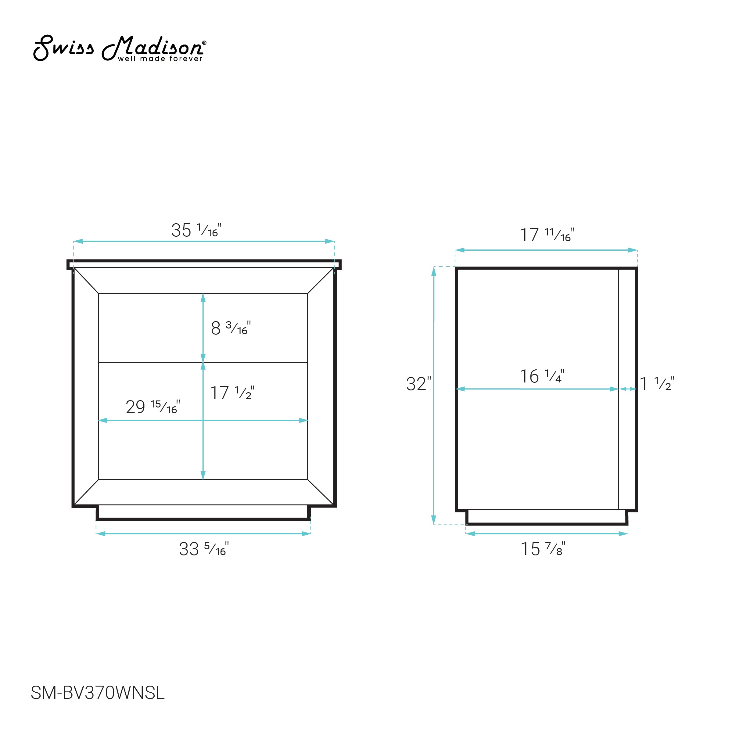 Brown Oak / White / 1-Hole