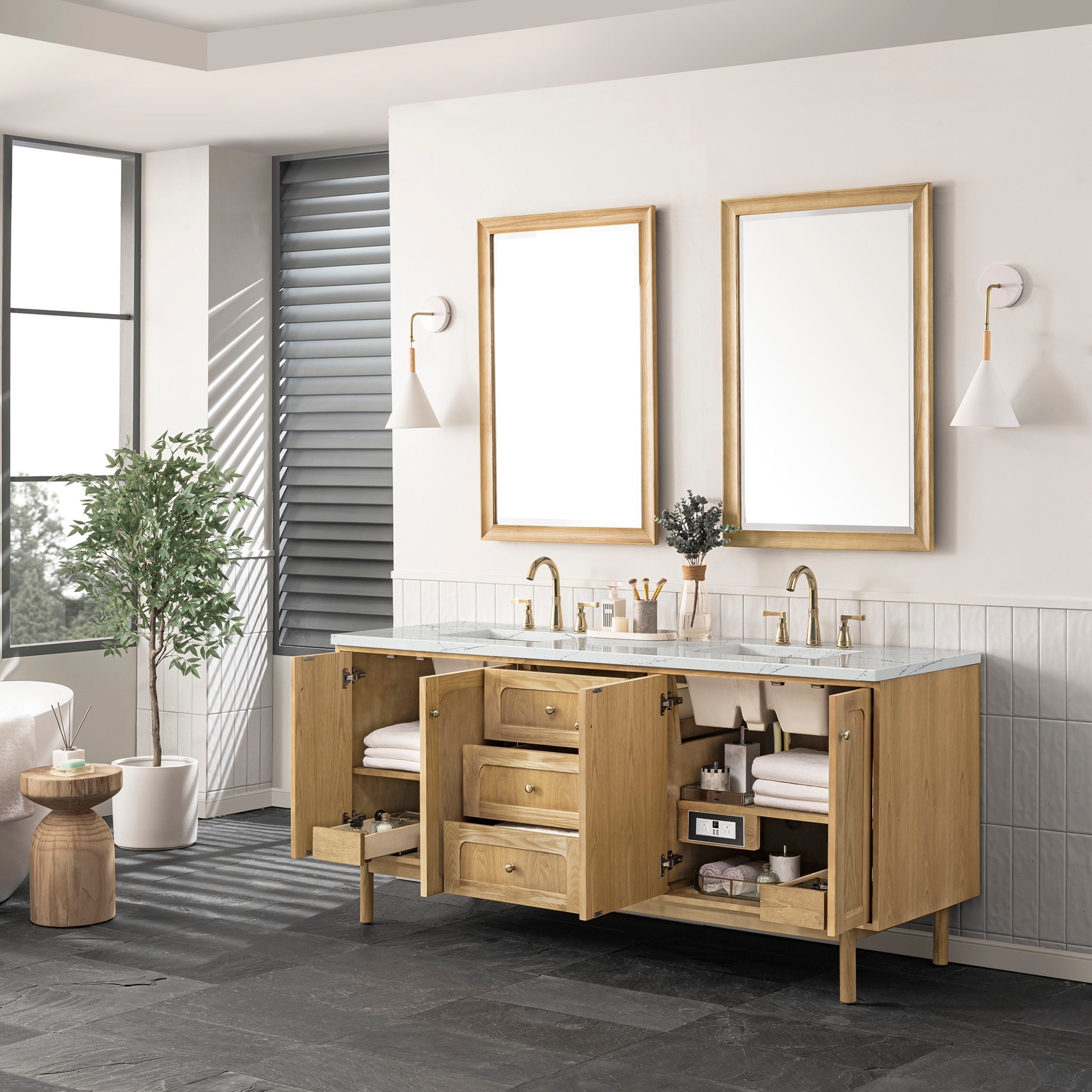 Light Natural Oak / Ethereal Noctis - 3 Faucet Holes