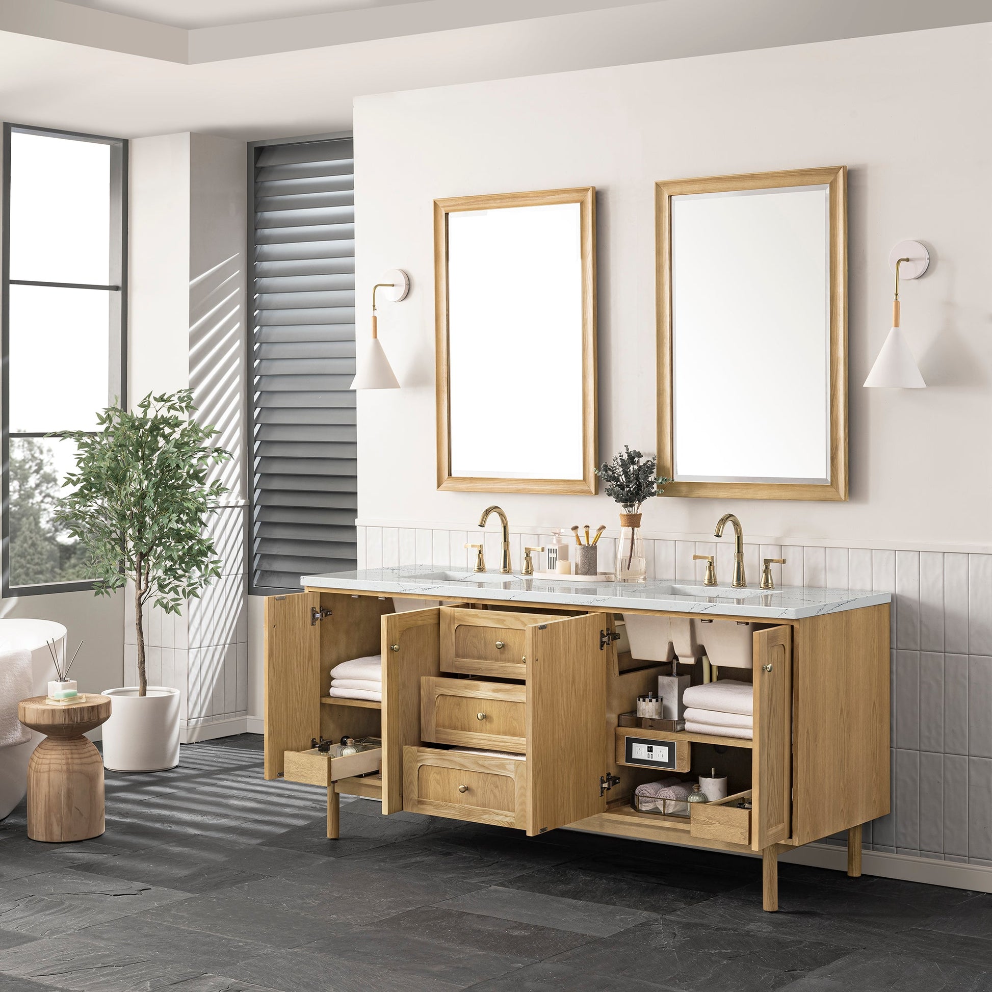 Light Natural Oak / Ethereal Noctis - 3 Faucet Holes