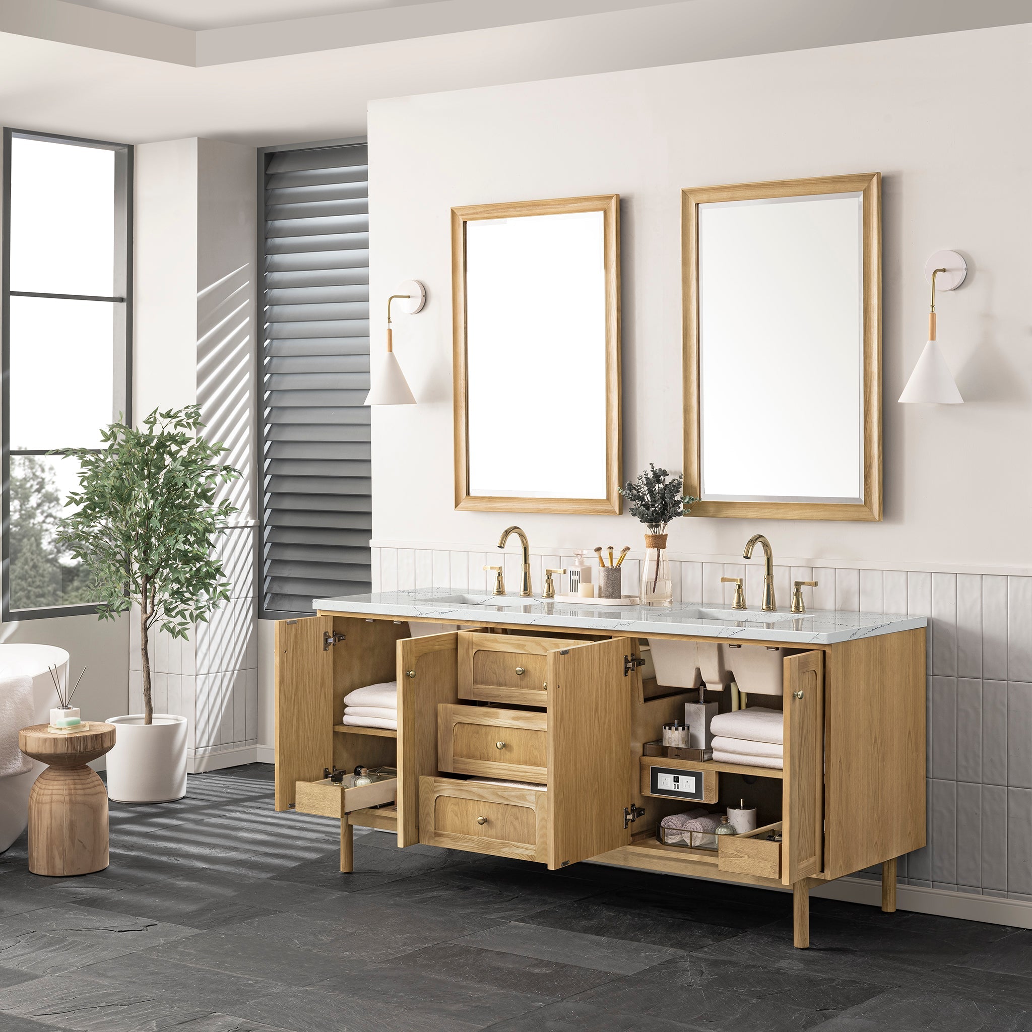 Light Natural Oak / Ethereal Noctis - 3 Faucet Holes
