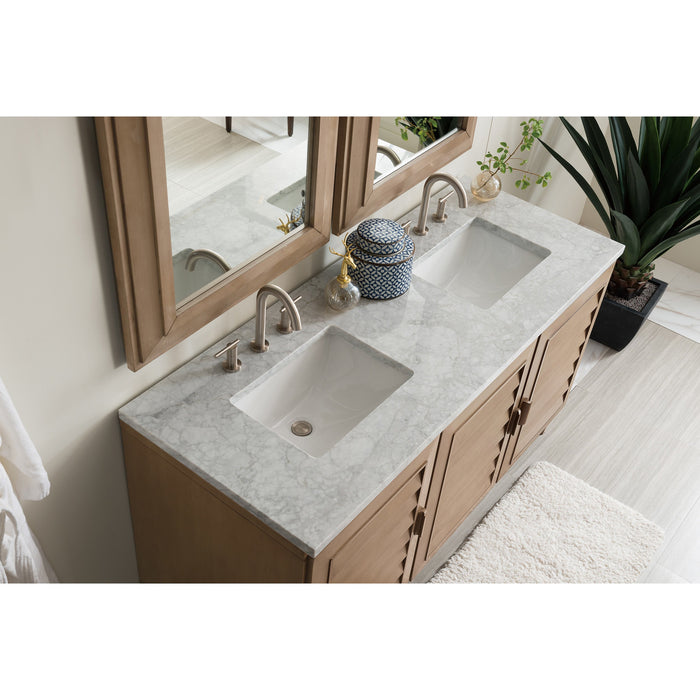Whitewashed Walnut / Carrara White - 3 Faucet Holes