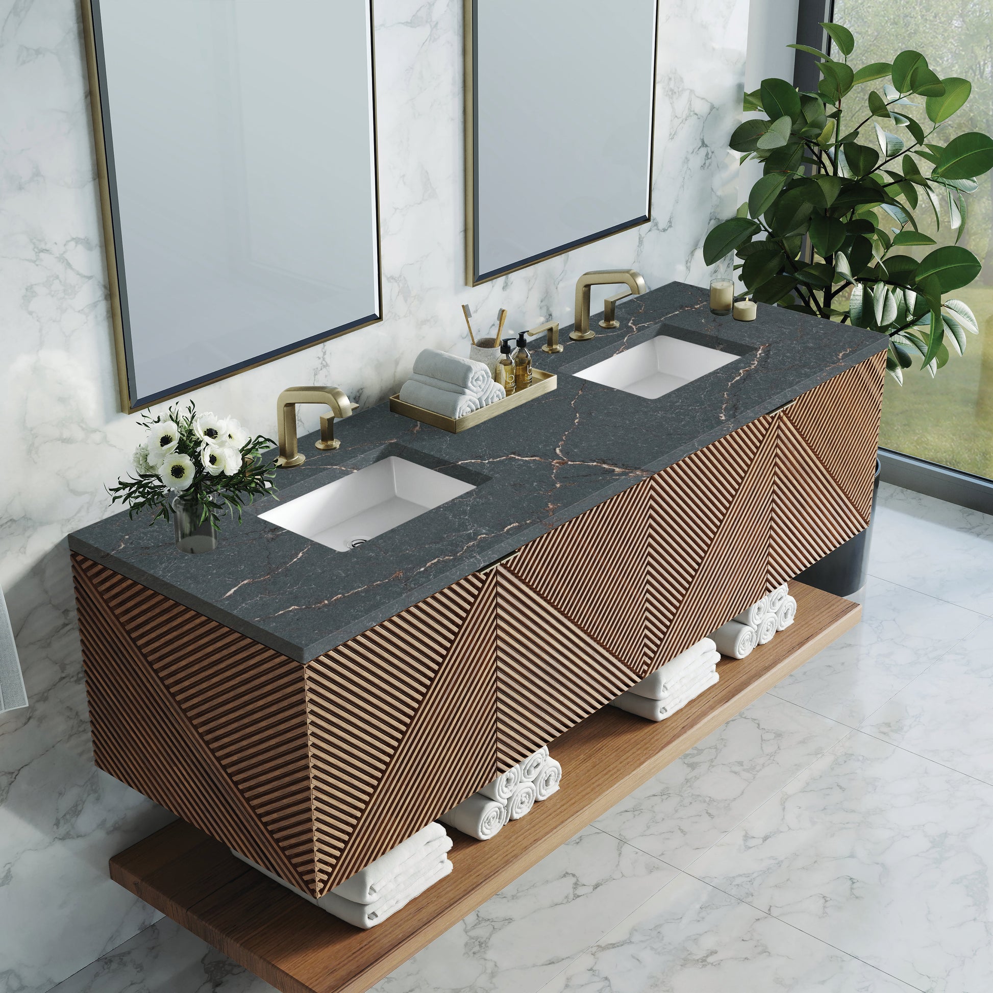 Chestnut / Parisien Bleu - 3 Faucet Holes