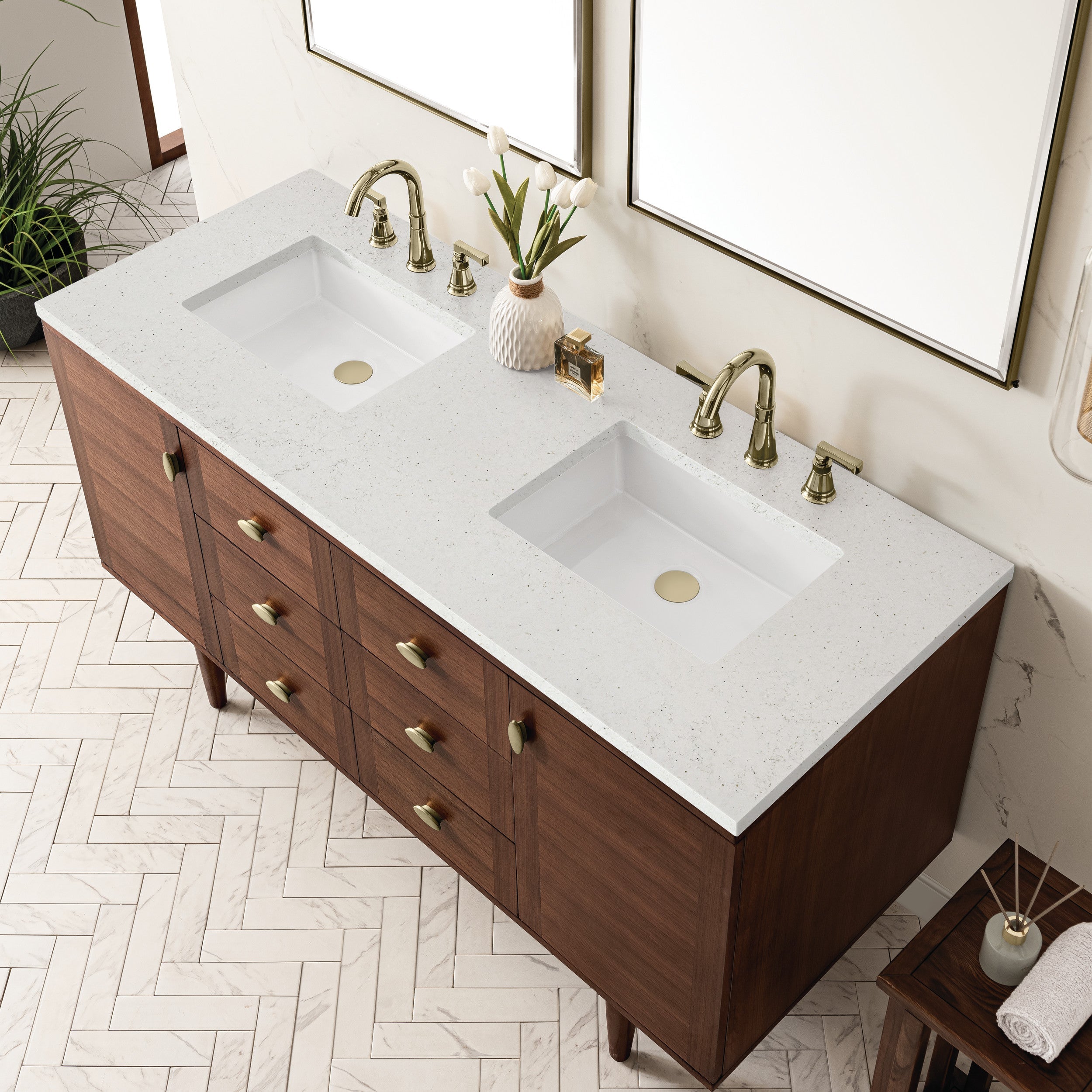 Mid-Century Walnut / Lime Delight - 3 Faucet Holes