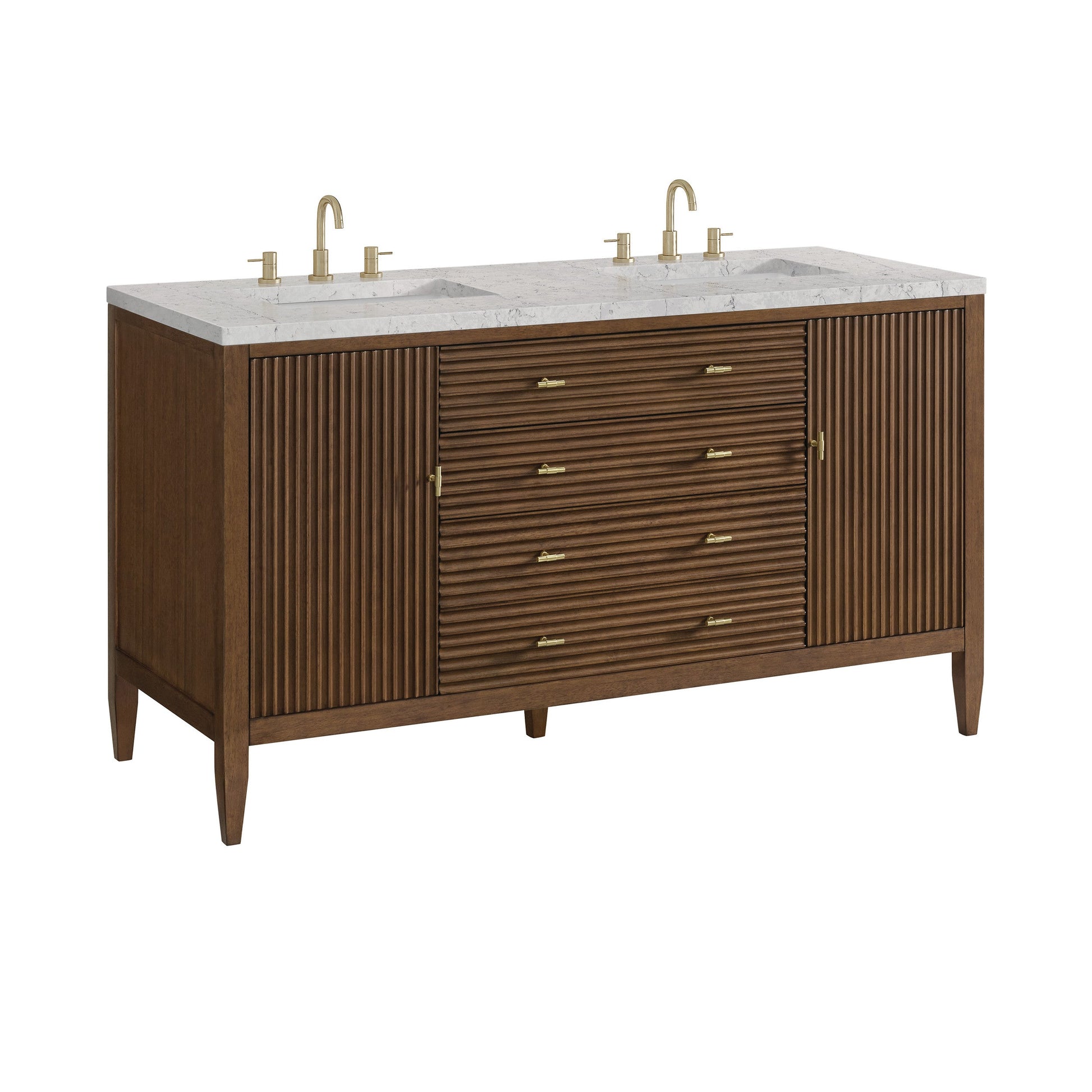 Mid-Century Walnut / Eternal Jasmine Pearl - 3 Faucet Holes