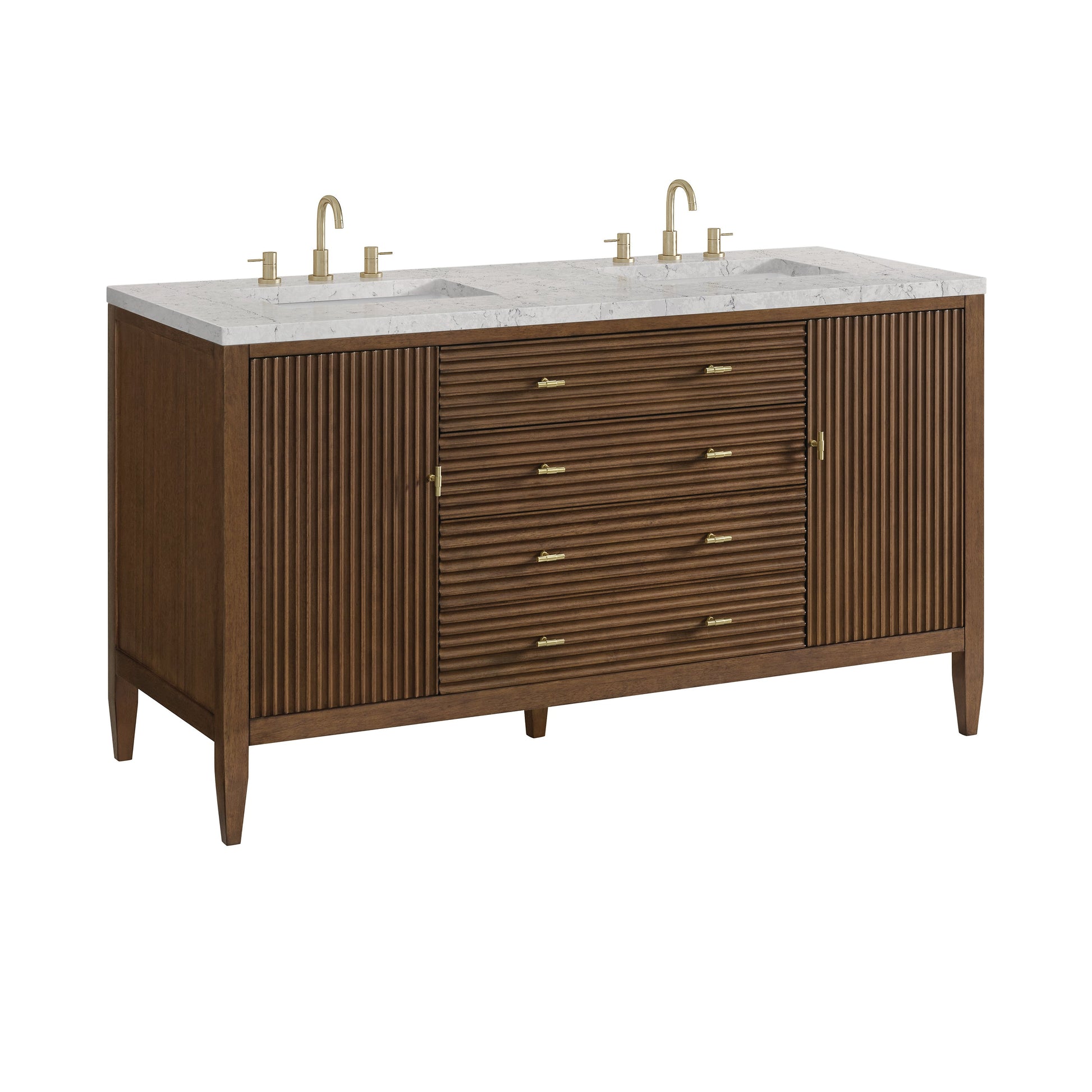 Mid-Century Walnut / Eternal Jasmine Pearl - 3 Faucet Holes