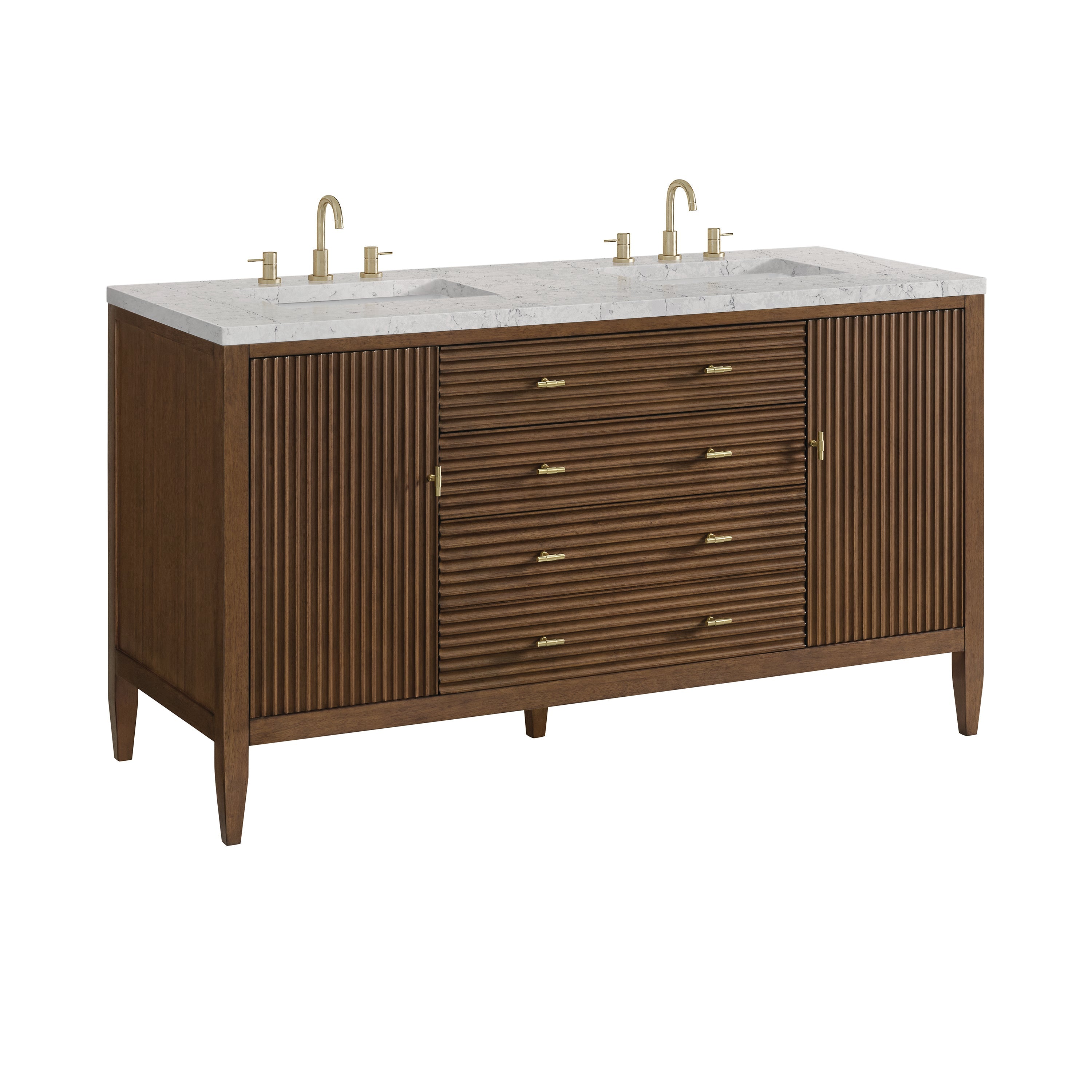 Mid-Century Walnut / Eternal Jasmine Pearl - 3 Faucet Holes