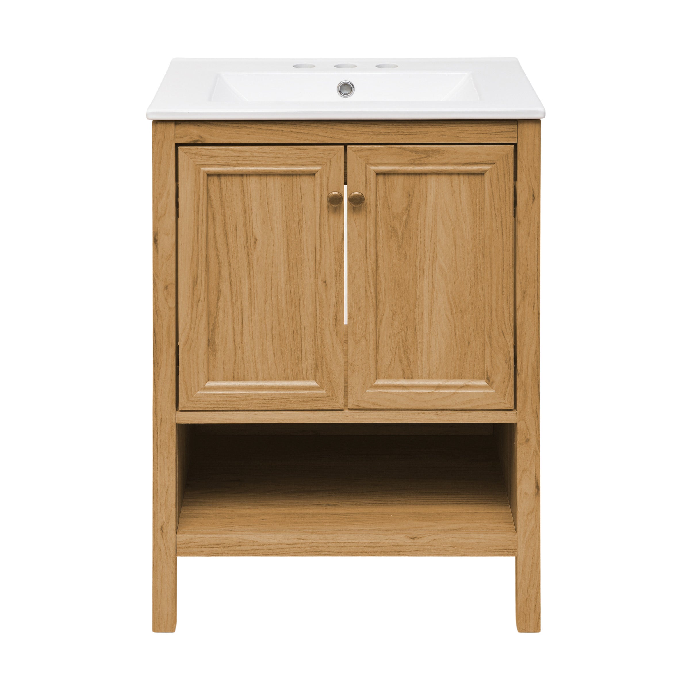 Golden Oak / White / 3-Hole
