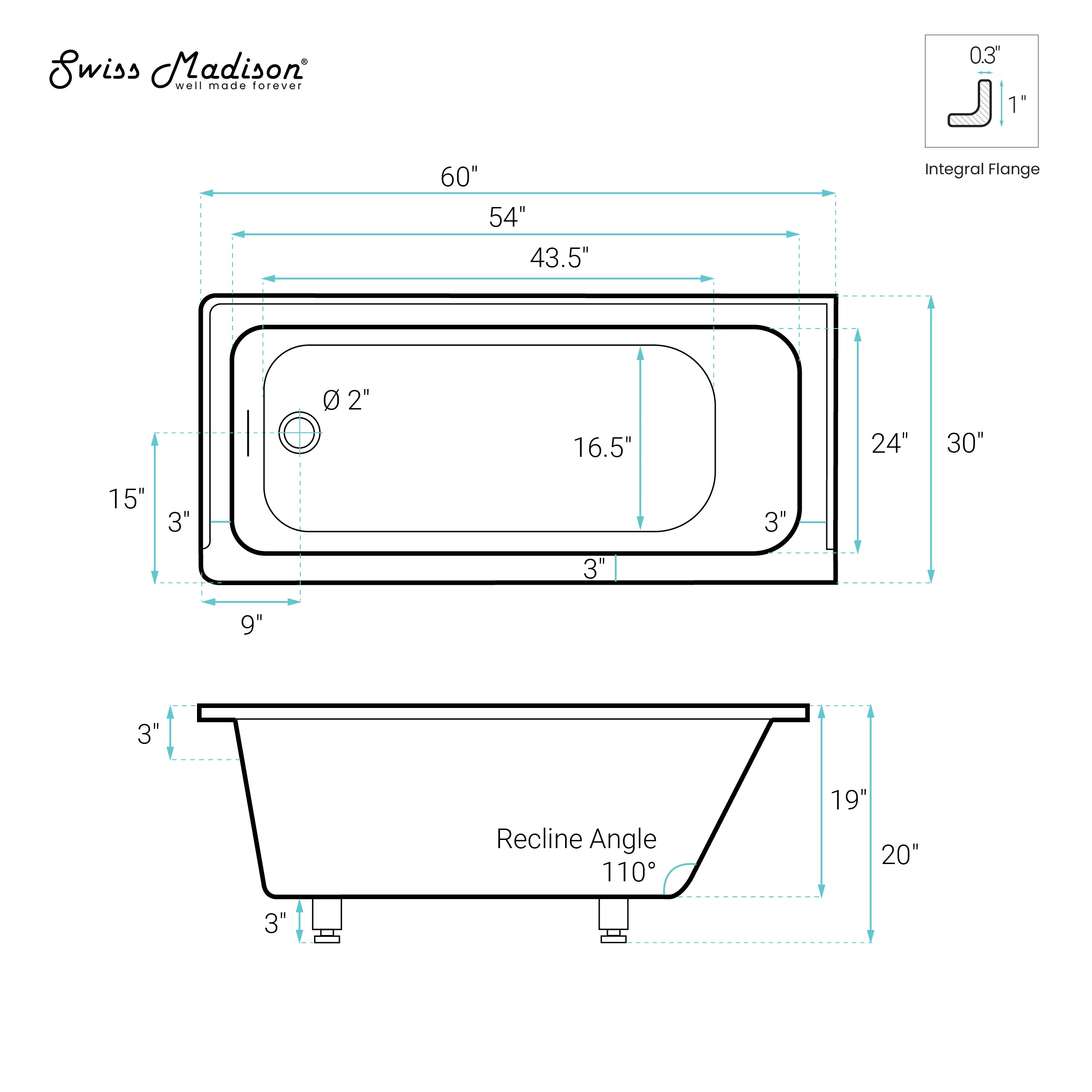 Glossy White / Alcove - No Apron / Left
