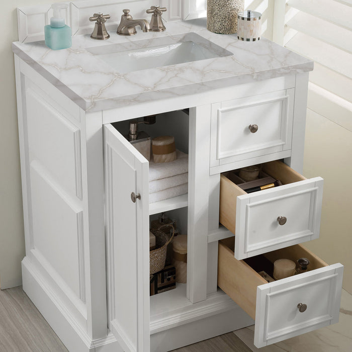 Bright White / Victorian Silver - 3 Faucet Holes