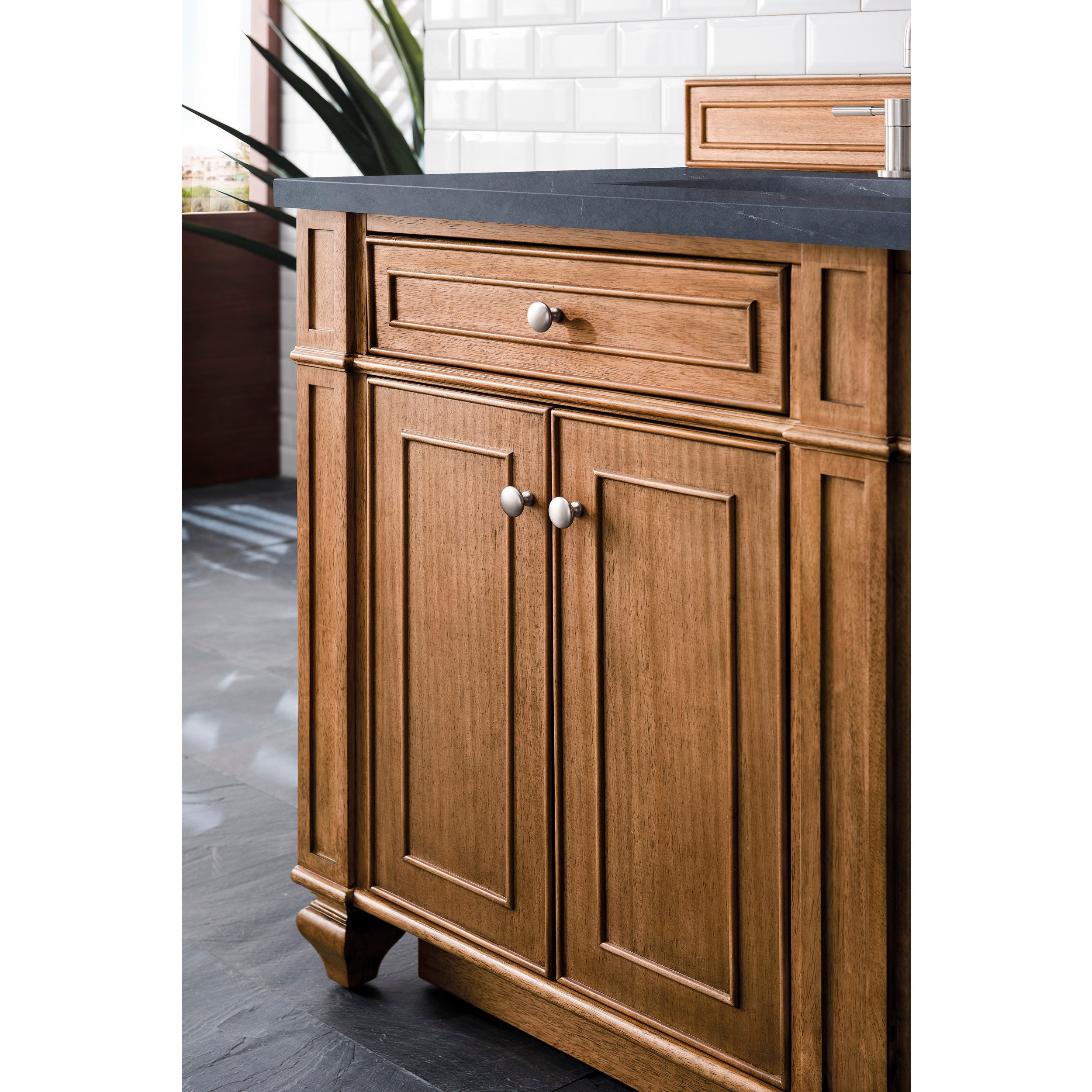Saddle Brown / Charcoal Soapstone - 3 Faucet Holes