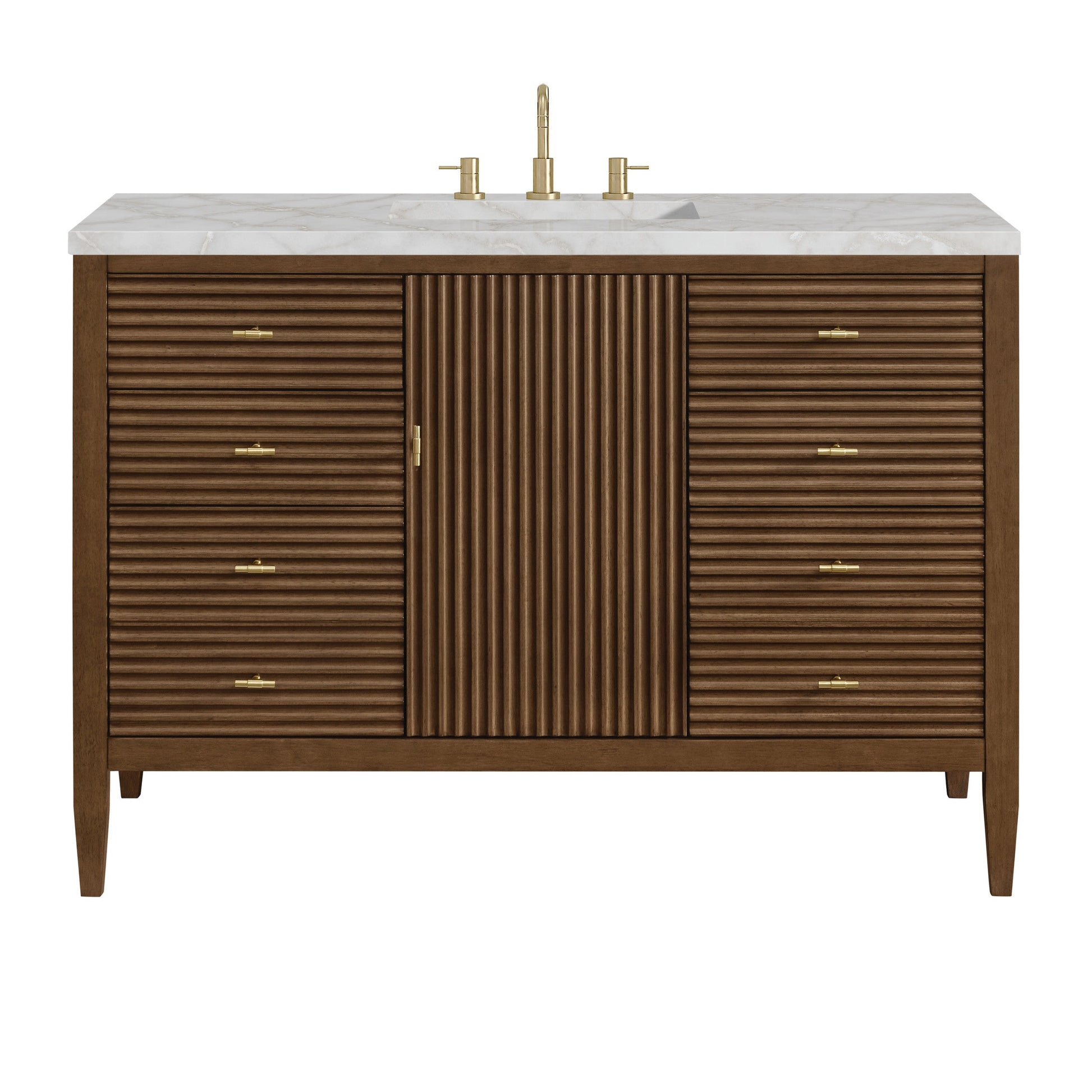 Mid-Century Walnut / Victorian Silver - 3 Faucet Holes