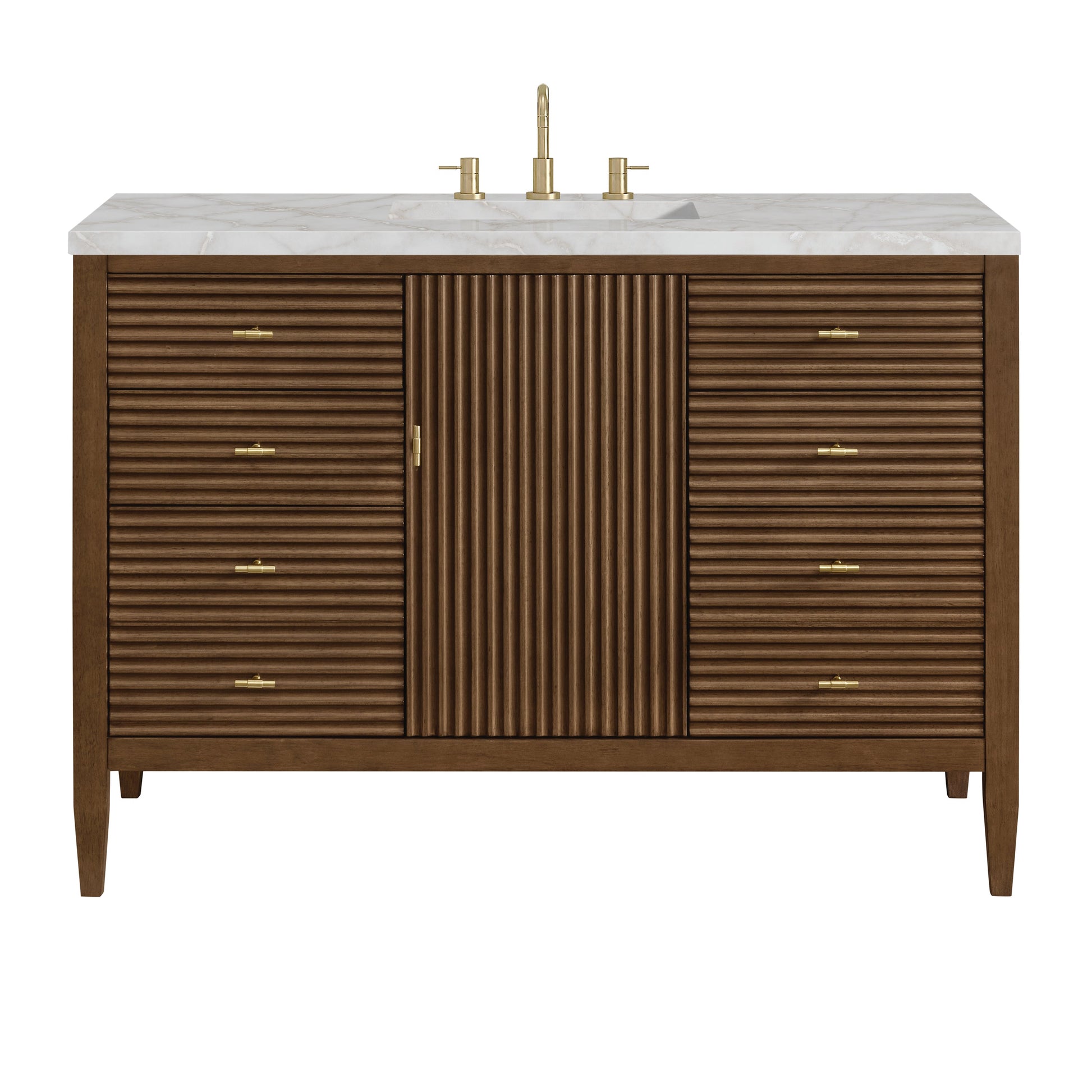 Mid-Century Walnut / Victorian Silver - 3 Faucet Holes