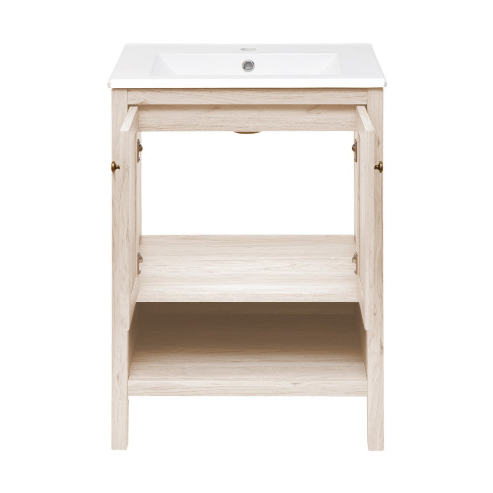 White Oak / White / 1-Hole