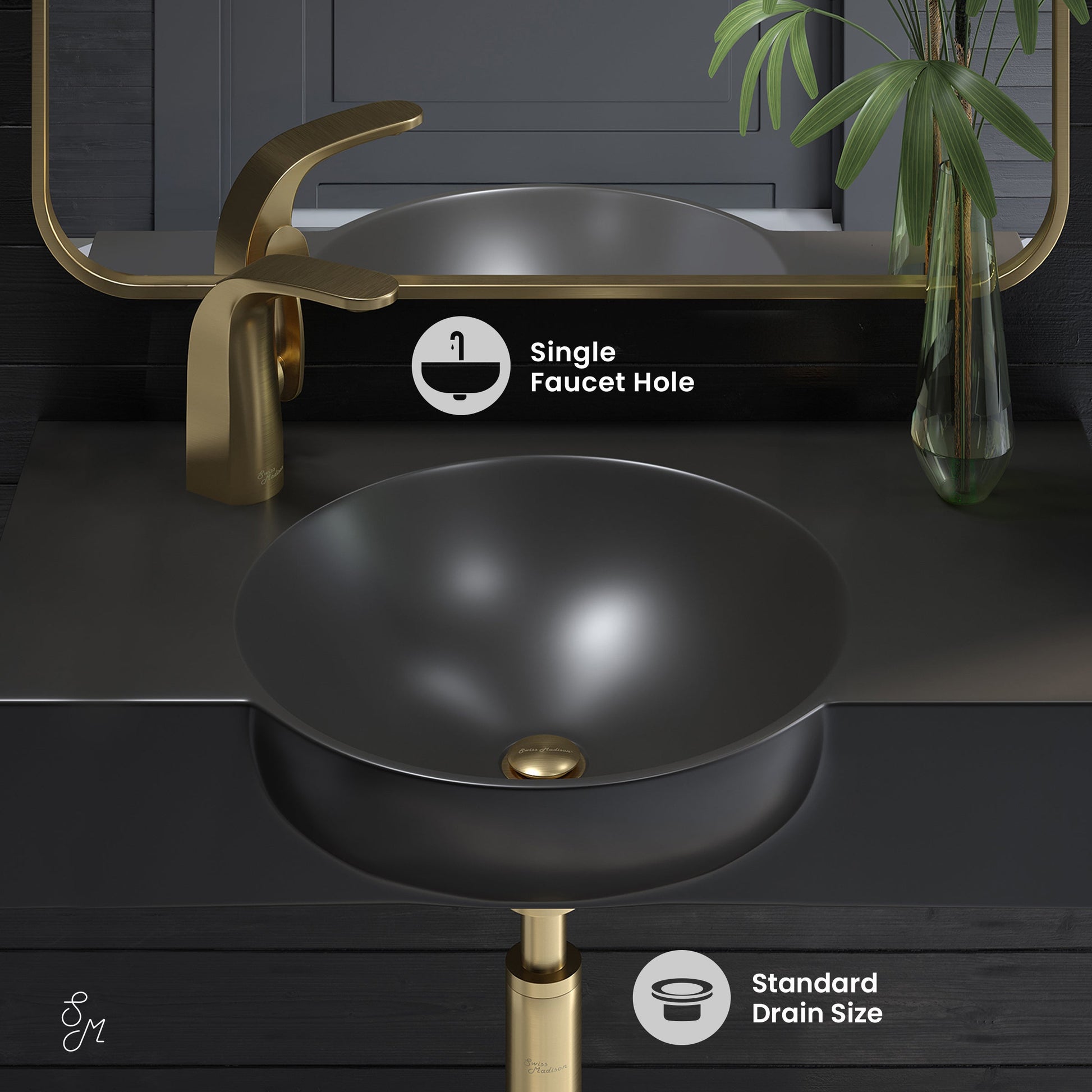 Matte Black / 1-Hole / Left