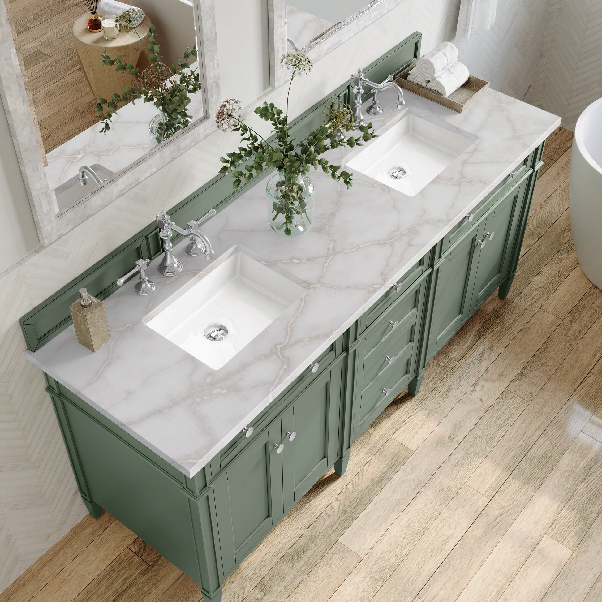Smokey Celadon / Victorian Silver - 3 Faucet Holes