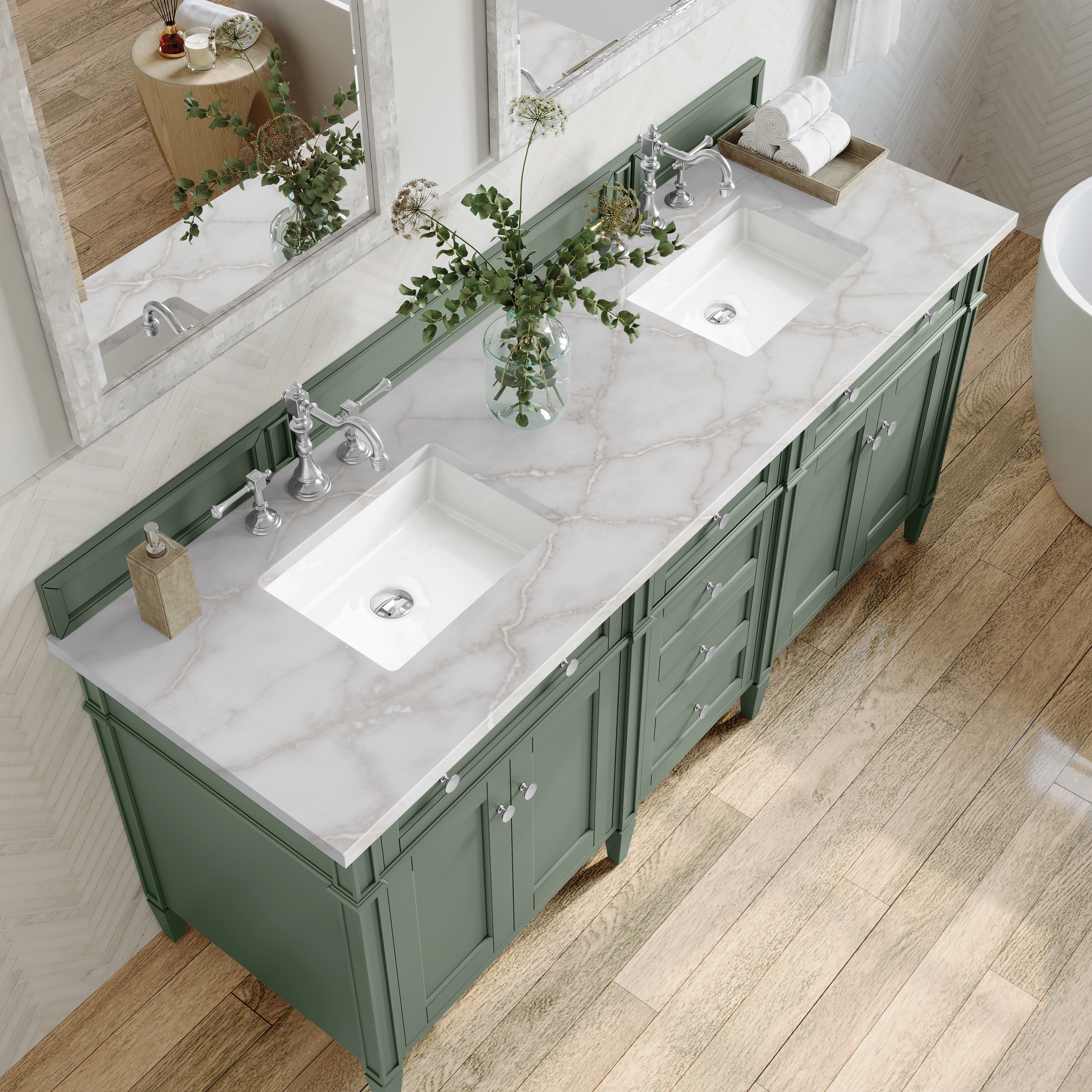 Smokey Celadon / Victorian Silver - 3 Faucet Holes