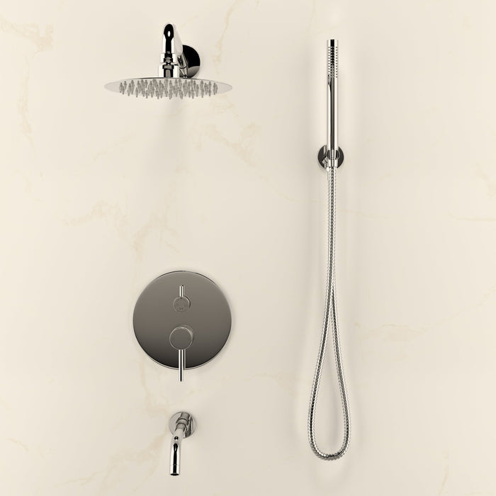Swiss Madison Ivy 1.8 GPM Wall Mount Fixed Shower Head with Hand Sprayer and Tub Filler, Valve Included