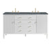 Bright White / Parisien Bleu - 3 Faucet Holes