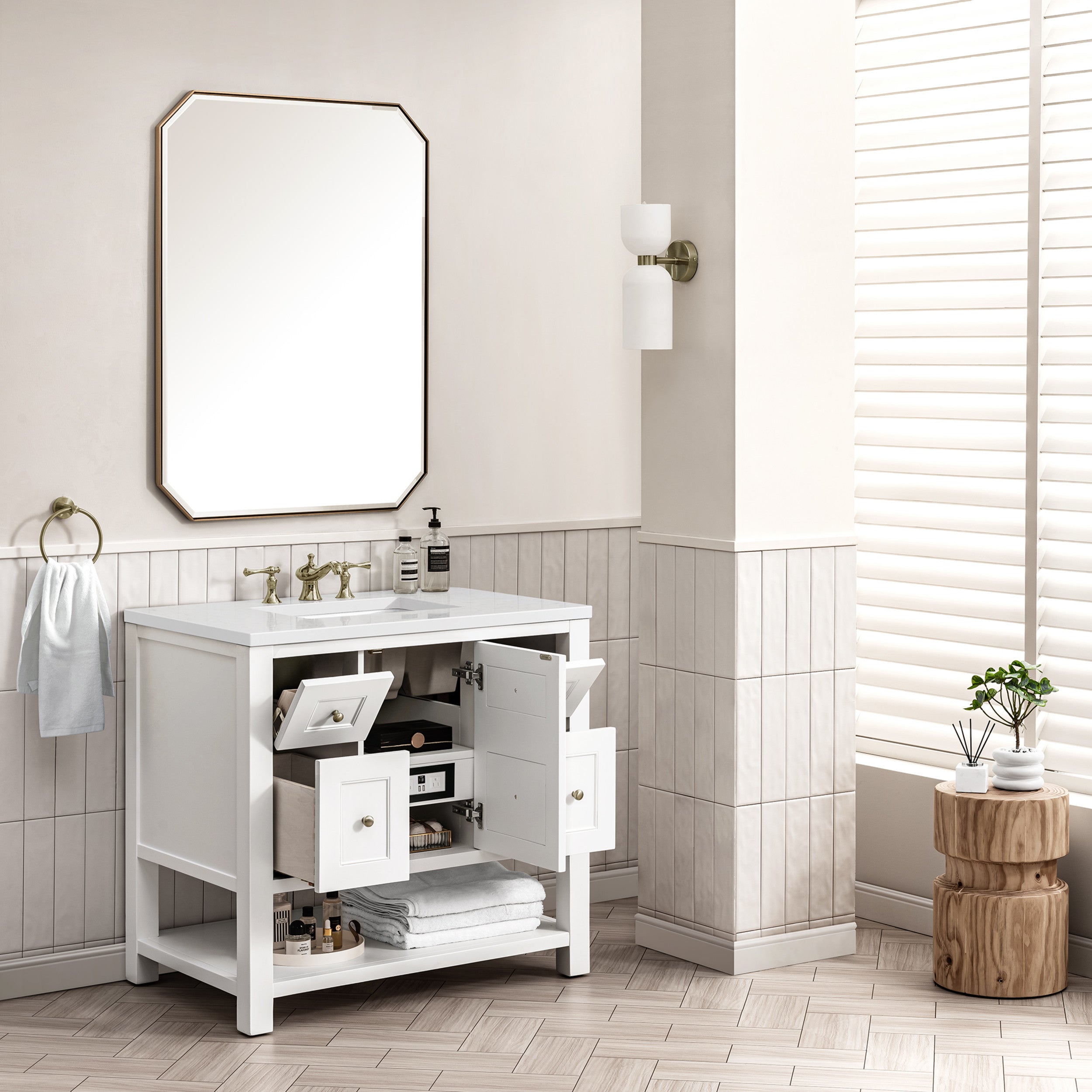 Bright White / White Zeus - 3 Faucet Holes