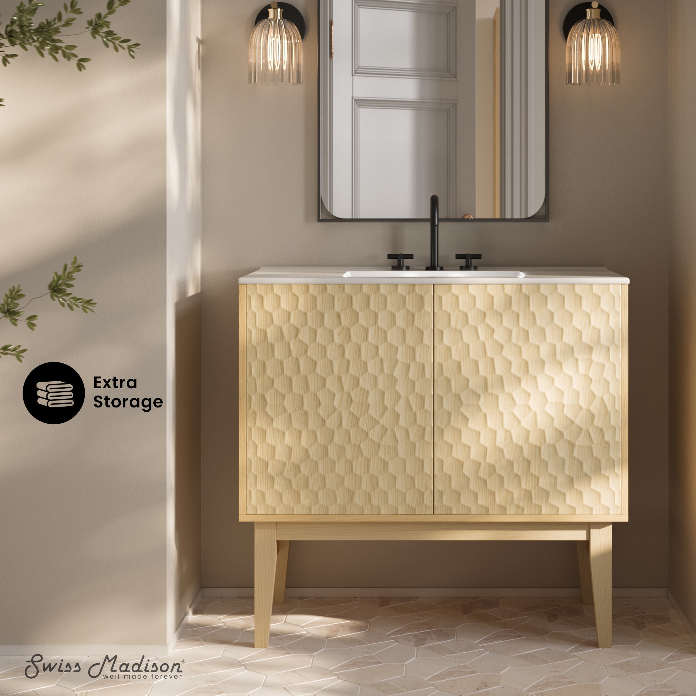 Natural Oak / White / 3-Hole
