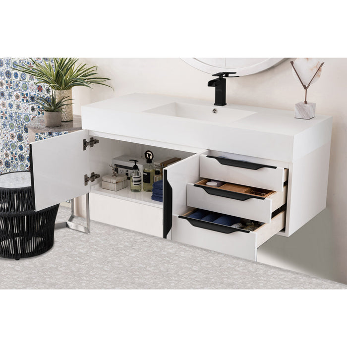 Glossy White / Matte Black / Glossy White - 1 Faucet Hole