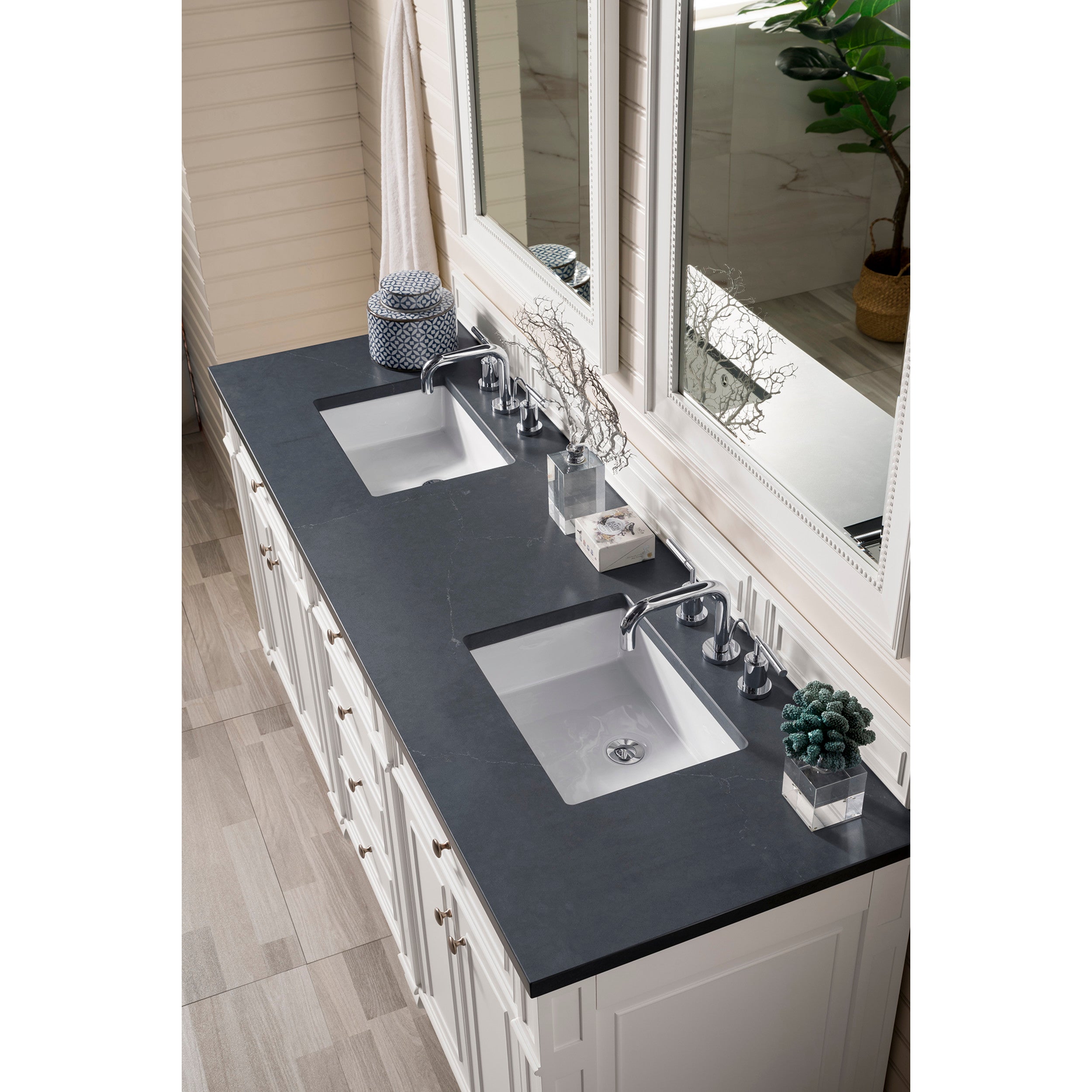 Bright White / Charcoal Soapstone - 3 Faucet Holes