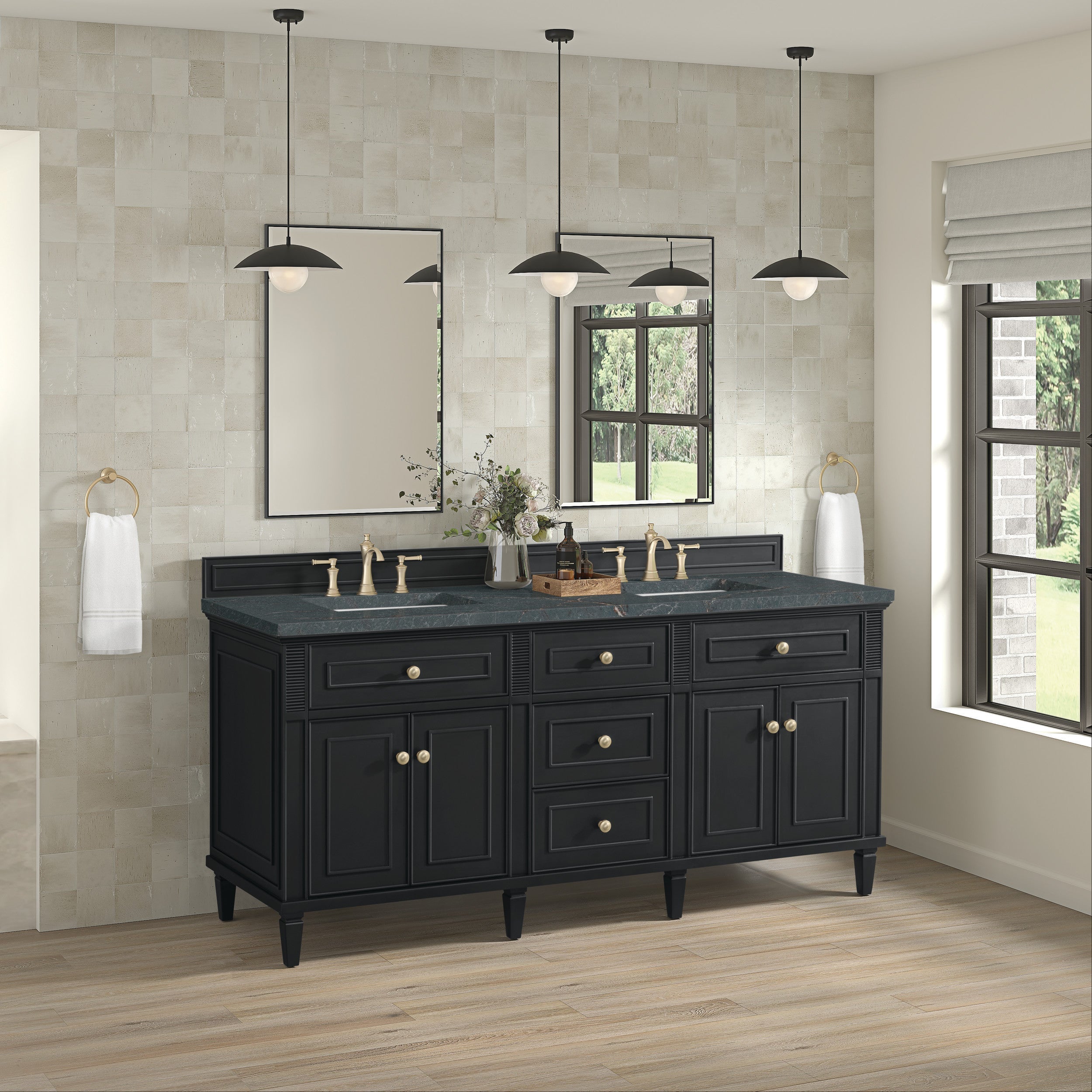 Black Onyx / Parisien Bleu - 3 Faucet Holes
