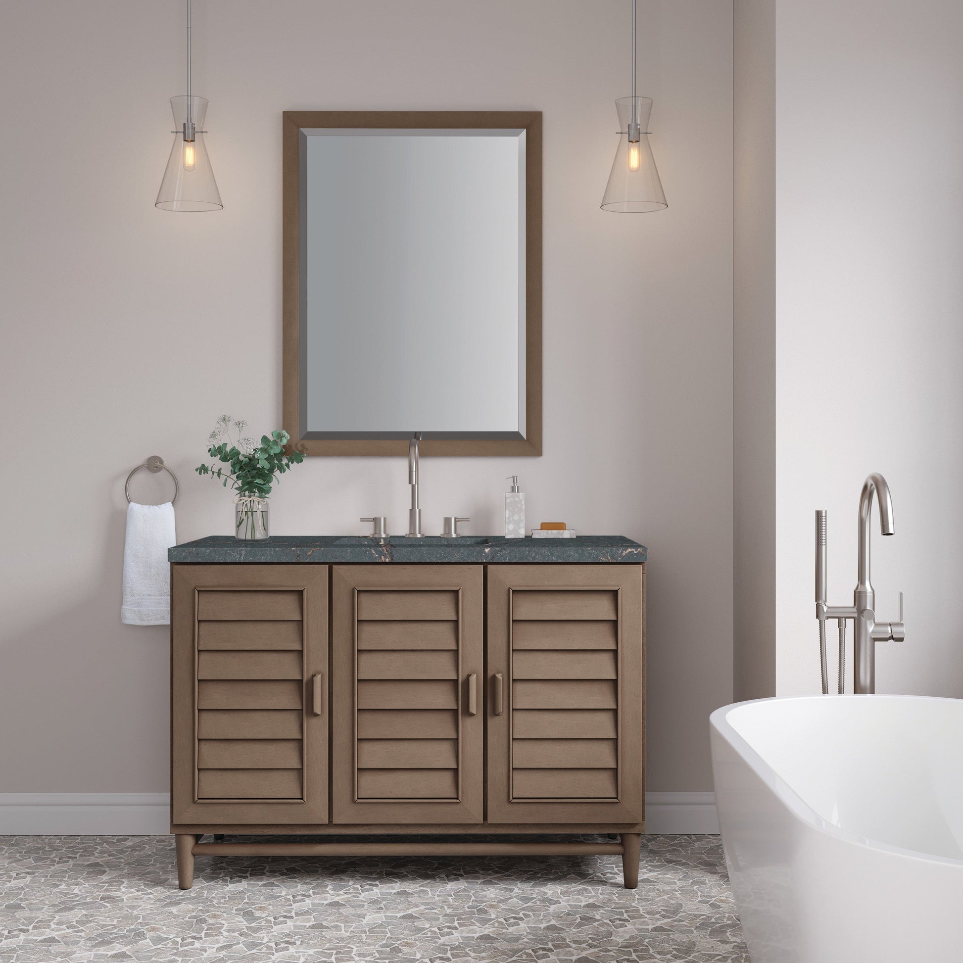 Whitewashed Walnut / Parisien Bleu - 3 Faucet Holes