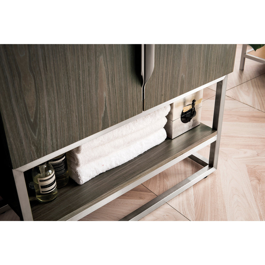 Ash Gray / Brushed Nickel / Glossy White - 1 Faucet Hole