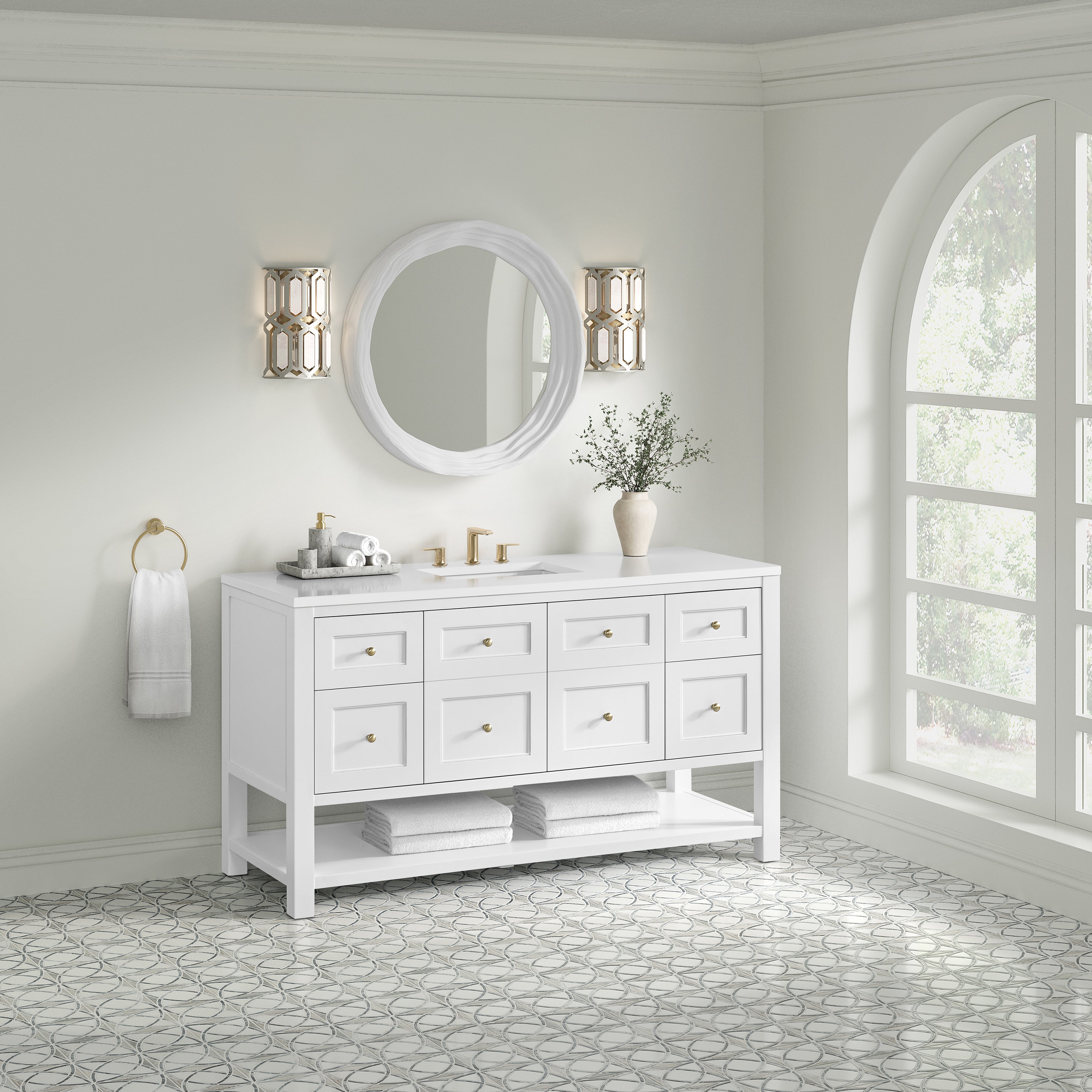 Bright White / White Zeus - 3 Faucet Holes