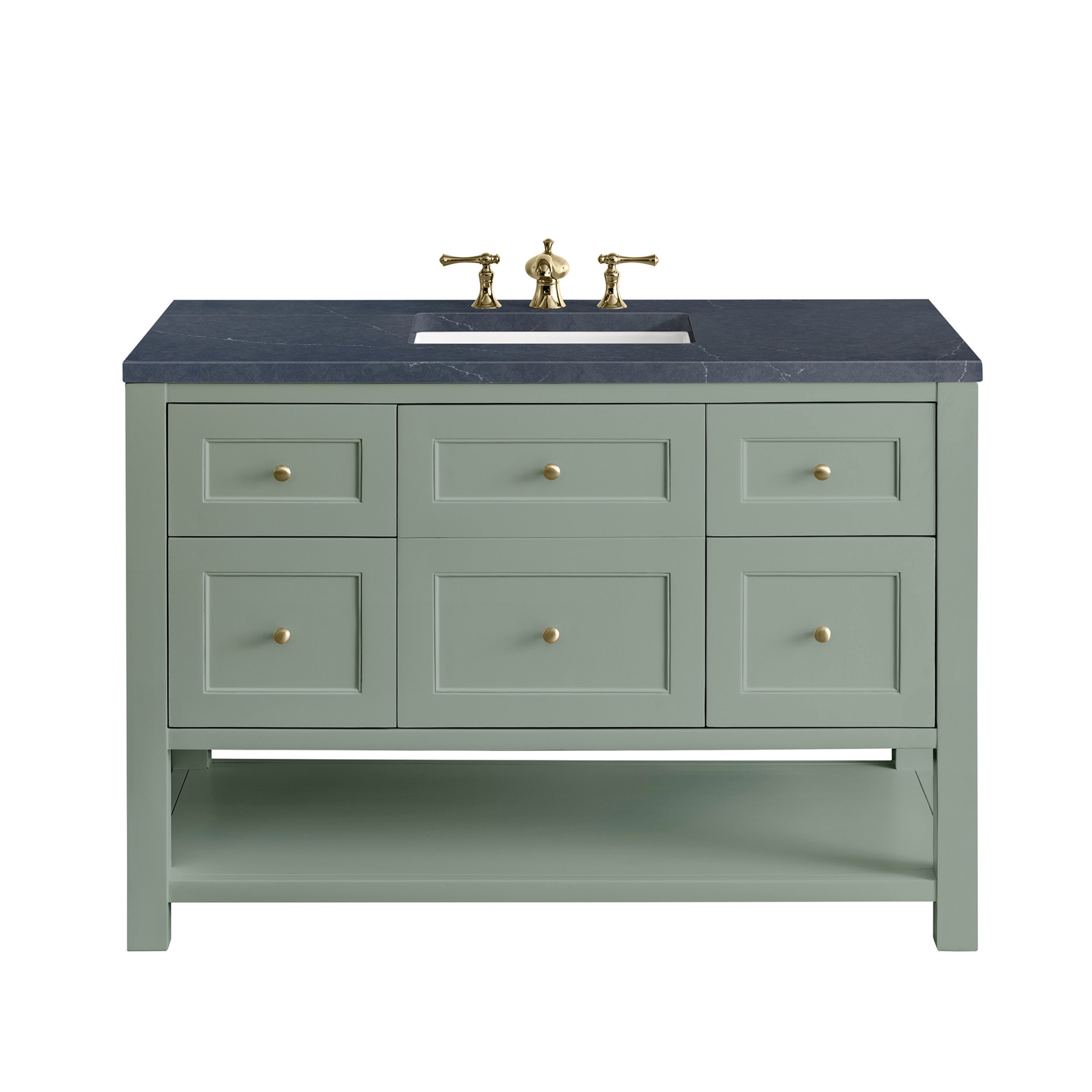 Smokey Celadon / Charcoal Soapstone - 3 Faucet Holes