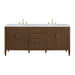 Mid-Century Walnut / Carrara White - 3 Faucet Holes