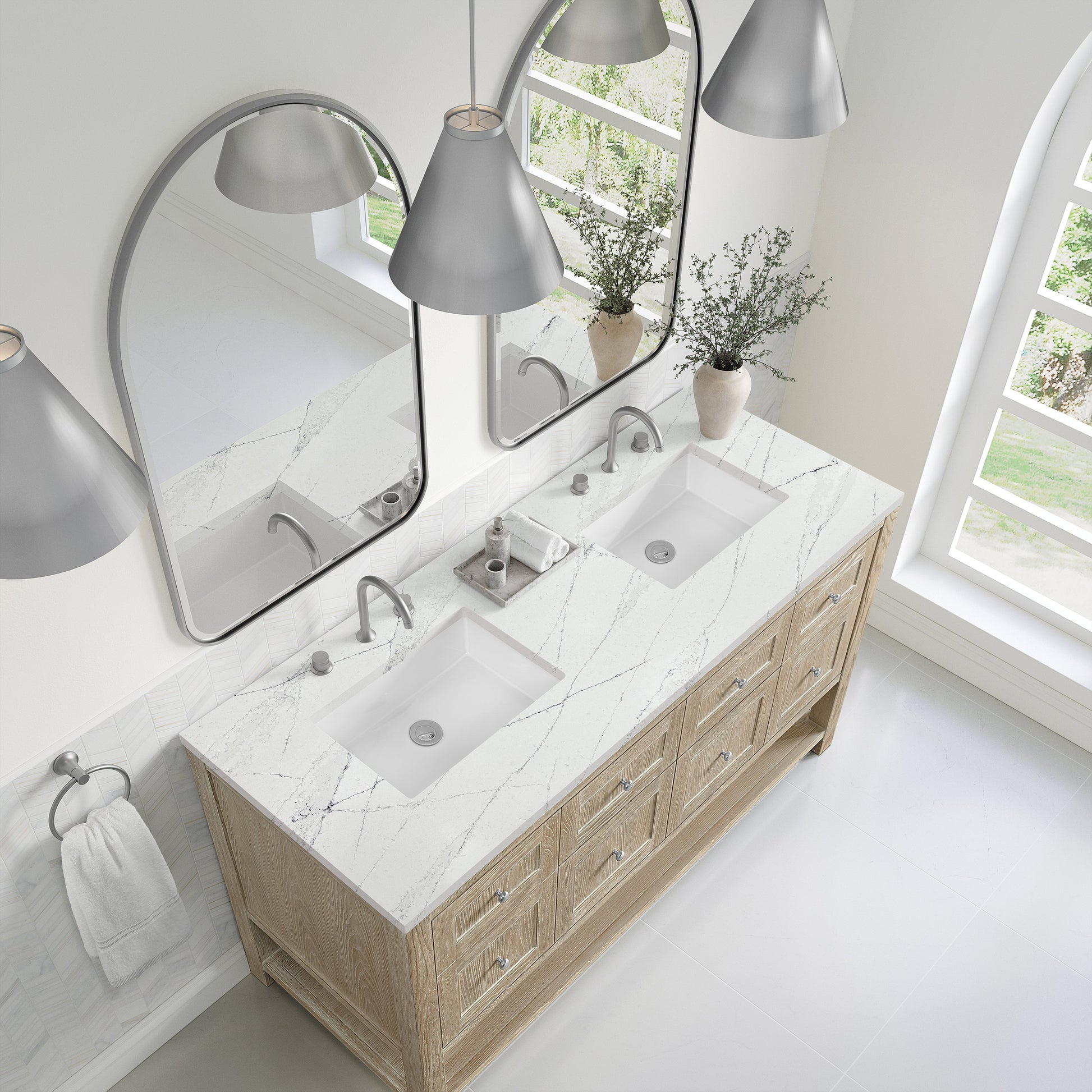 Whitewashed Oak / Ethereal Noctis - 3 Faucet Holes