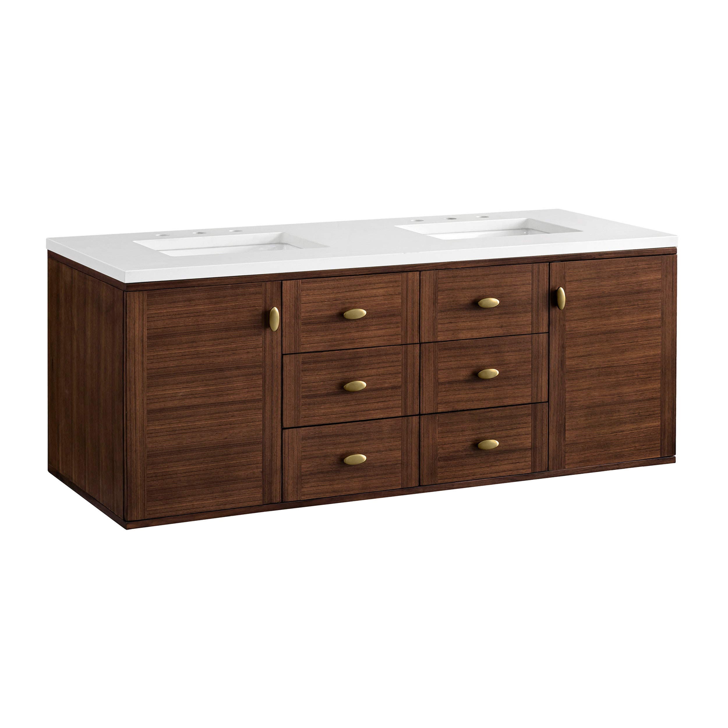 Mid-Century Walnut / White Zeus - 3 Faucet Holes