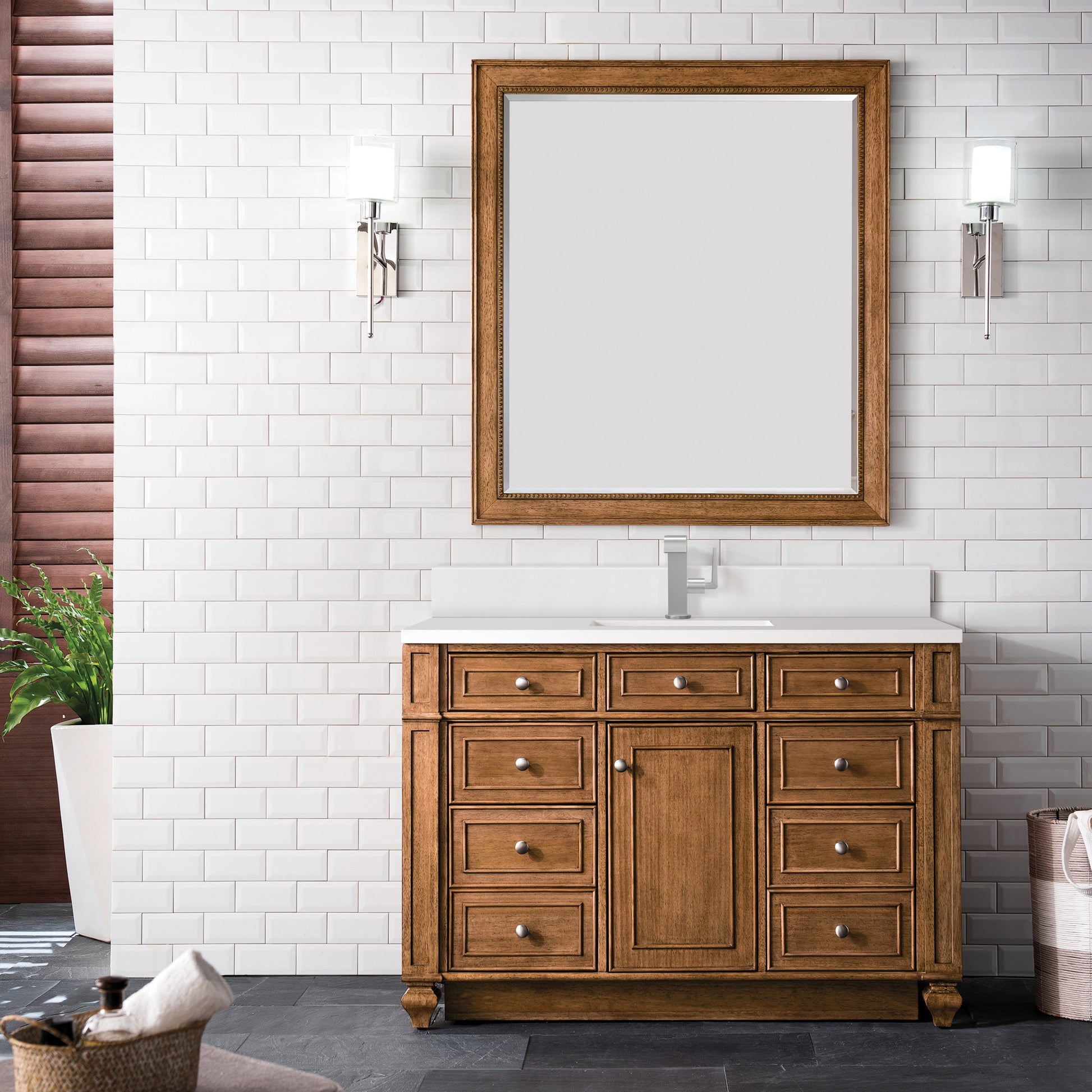 Saddle Brown / White Zeus - 1 Faucet Hole