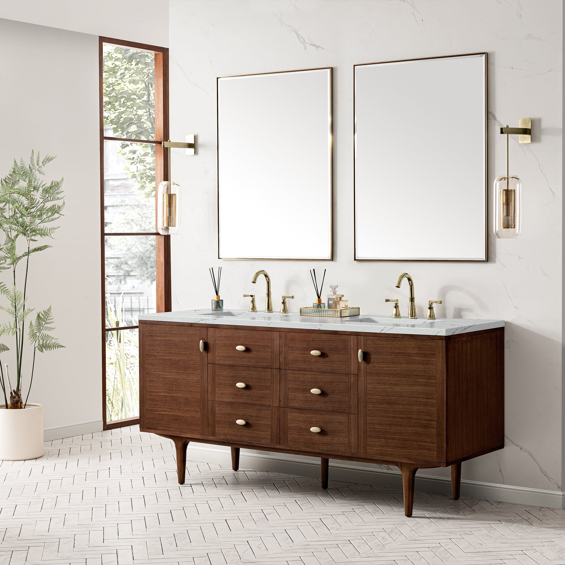 Mid-Century Walnut / Ethereal Noctis - 3 Faucet Holes
