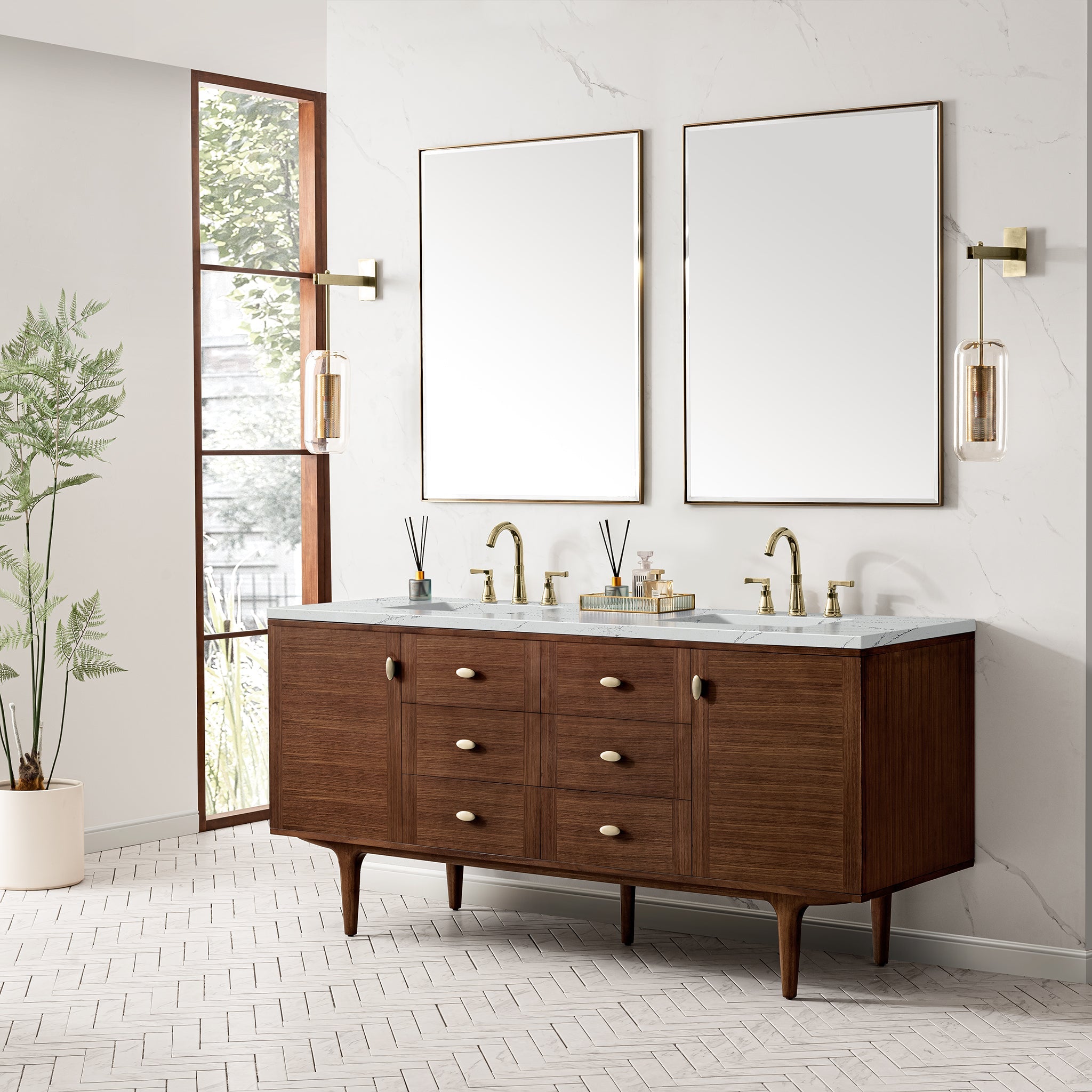 Mid-Century Walnut / Ethereal Noctis - 3 Faucet Holes
